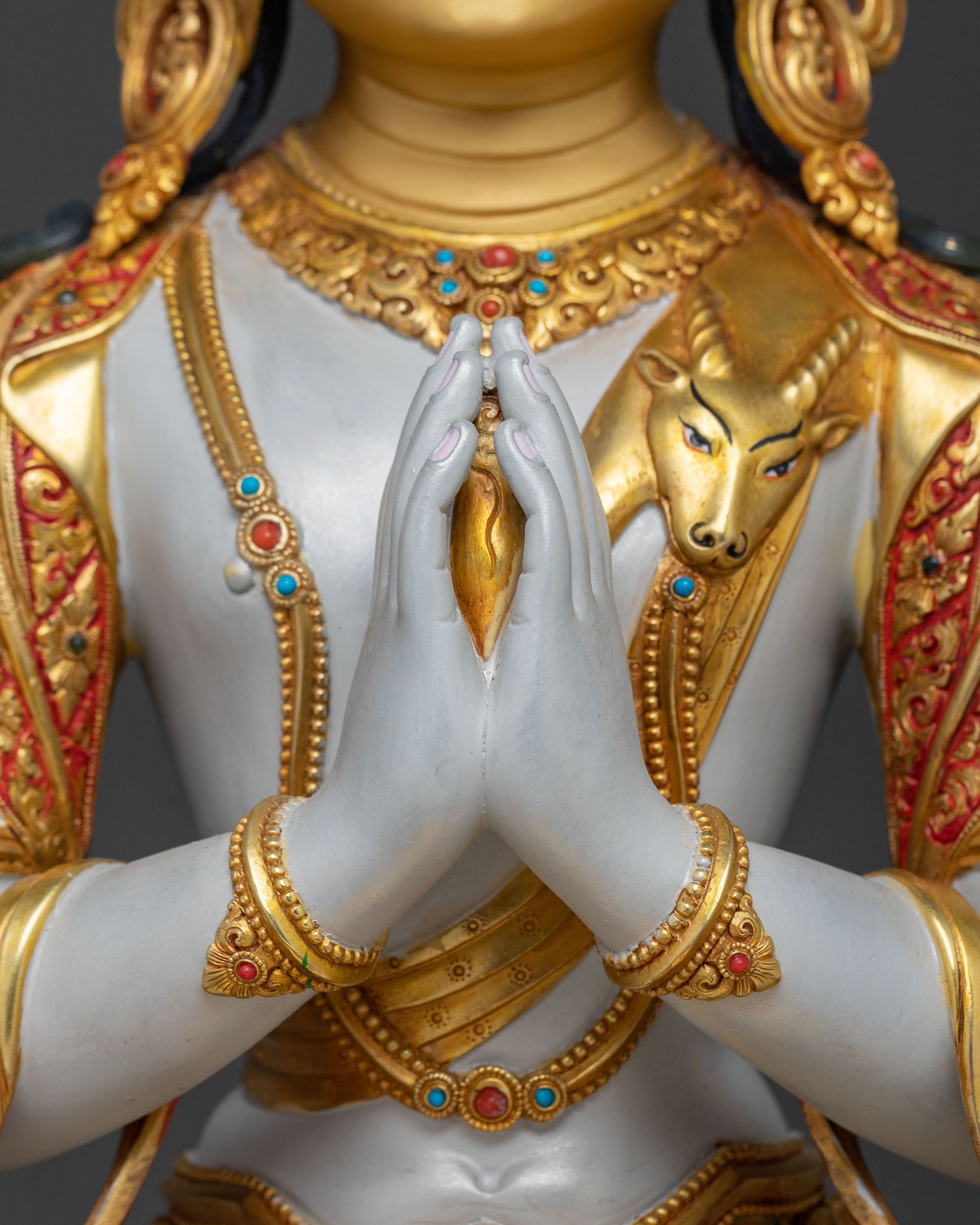 Chenrezig Golden Figurine | Buddhist Meditation Decor