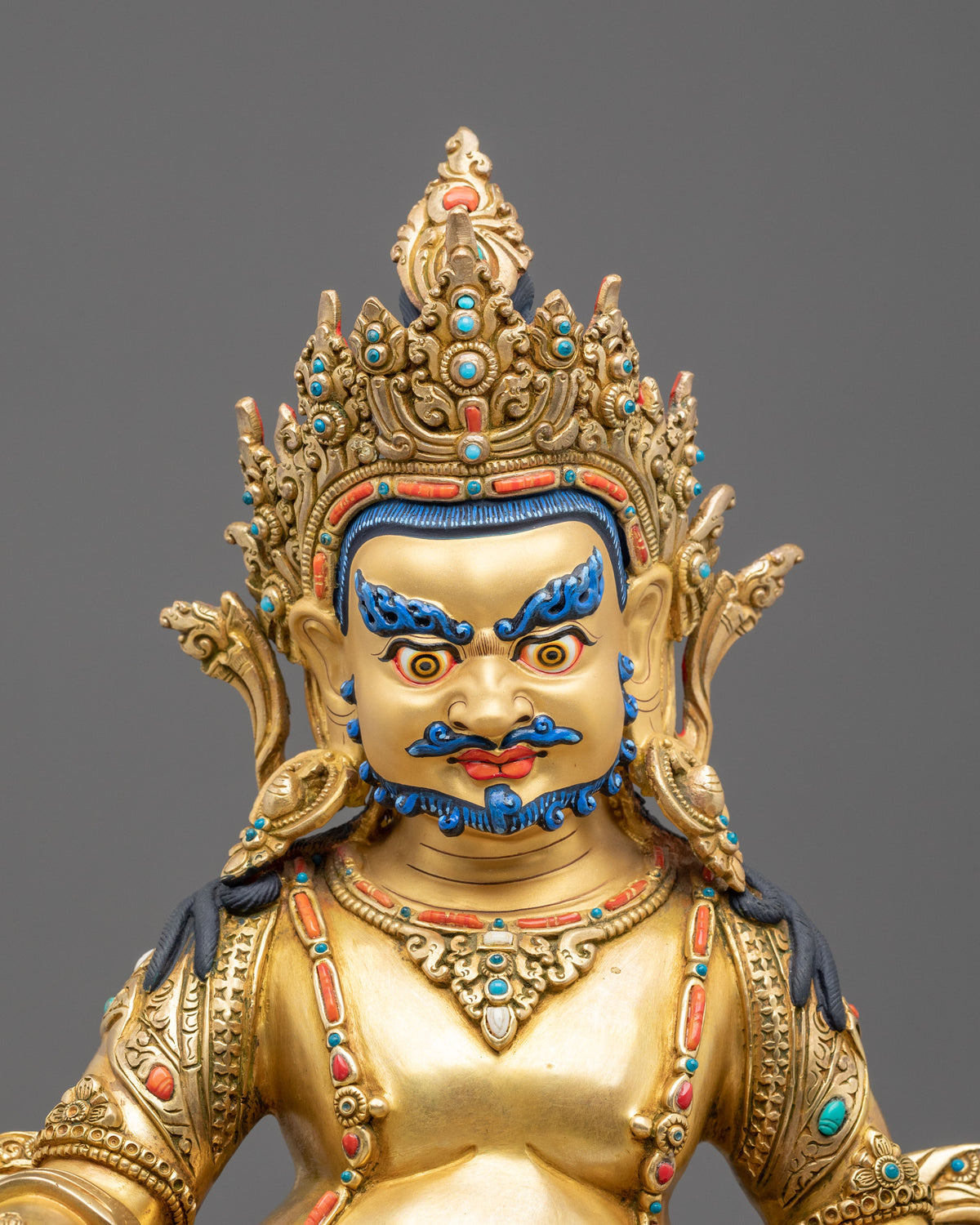 Tibetan Deity Dzambhala Copper Sculpture | Home Decor