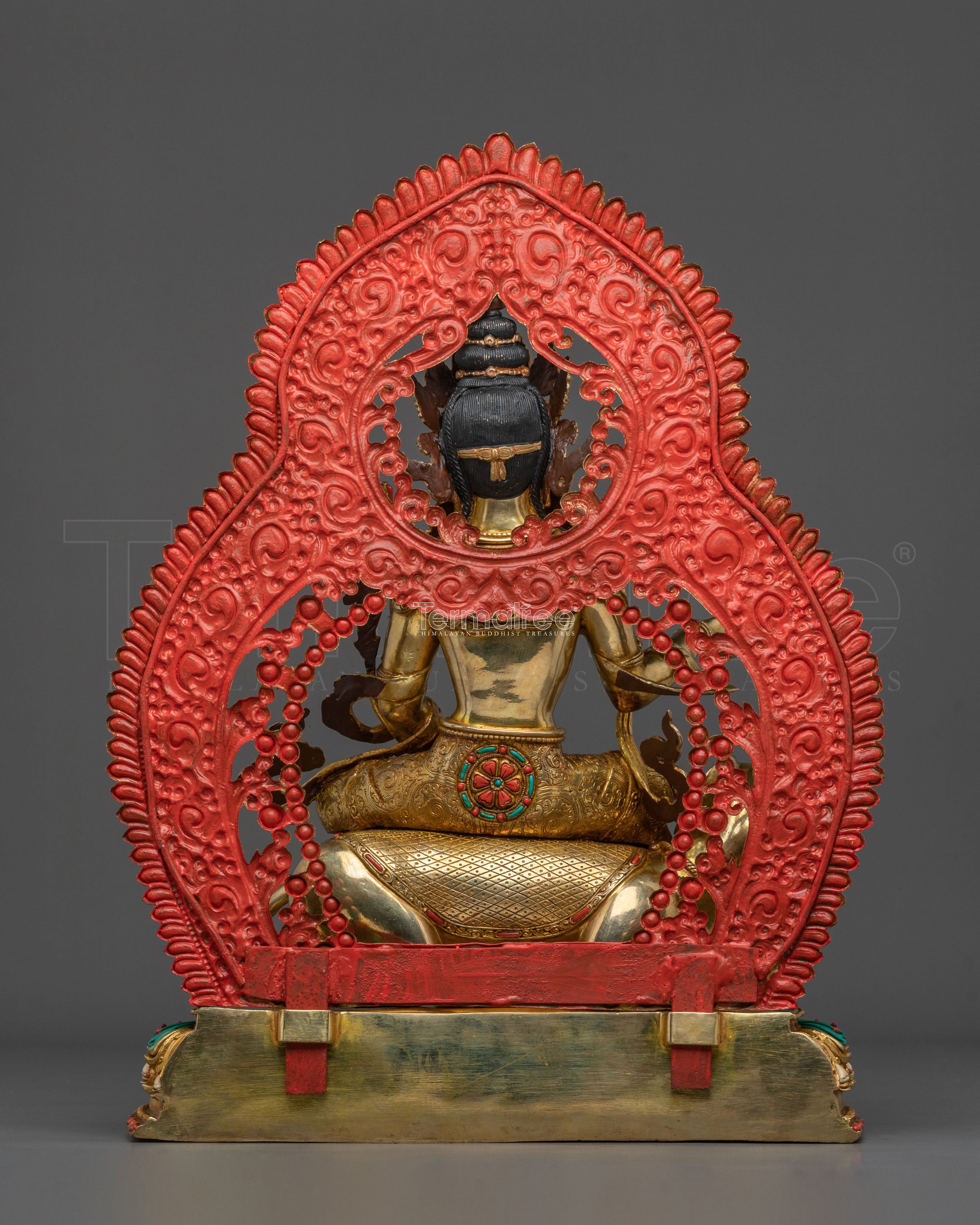 Samantabhadra Sculpture | 24K Gold Gilded Figurine