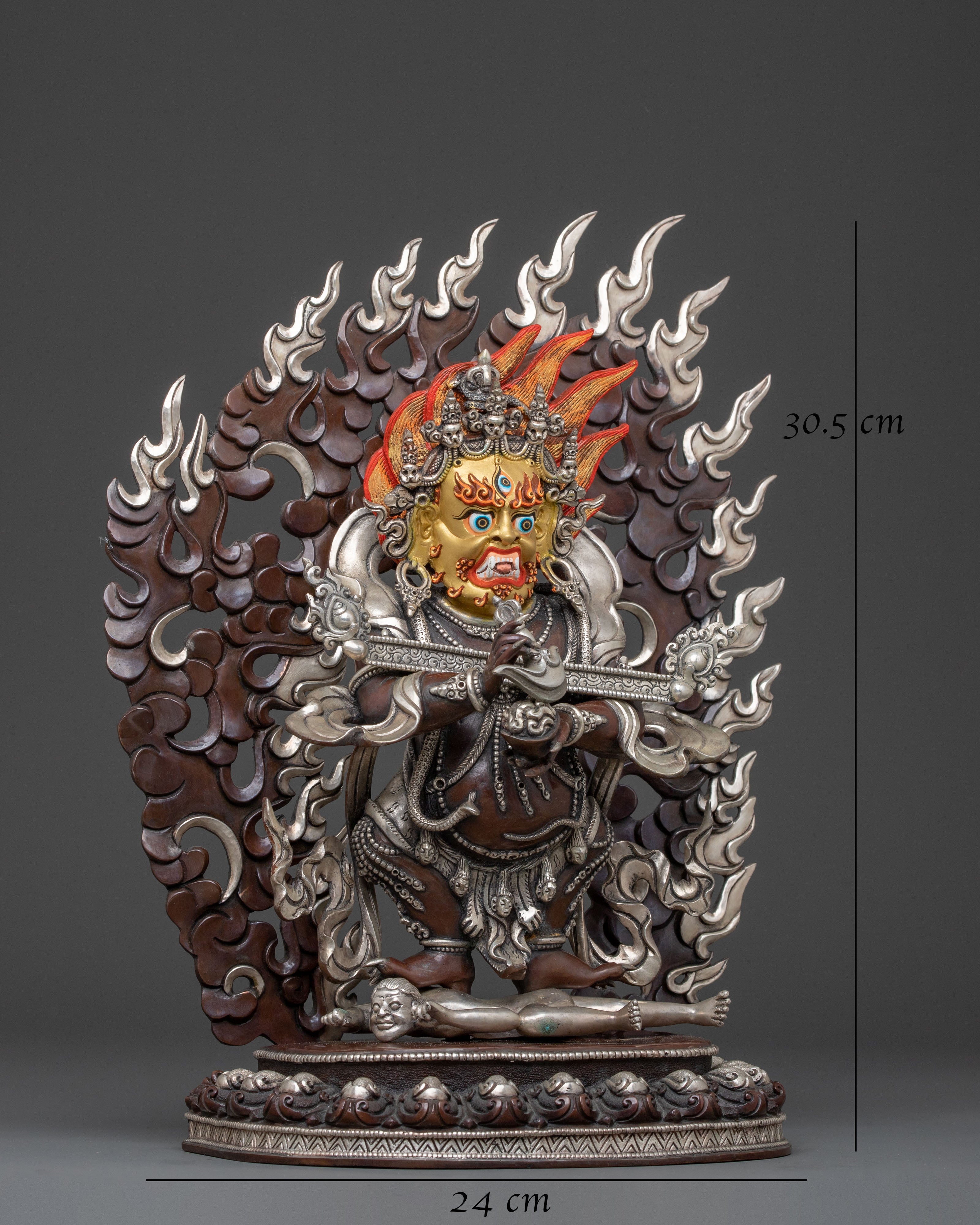 Shakya Mahakala: Handcrafted Oxidized Copper Divine Icon