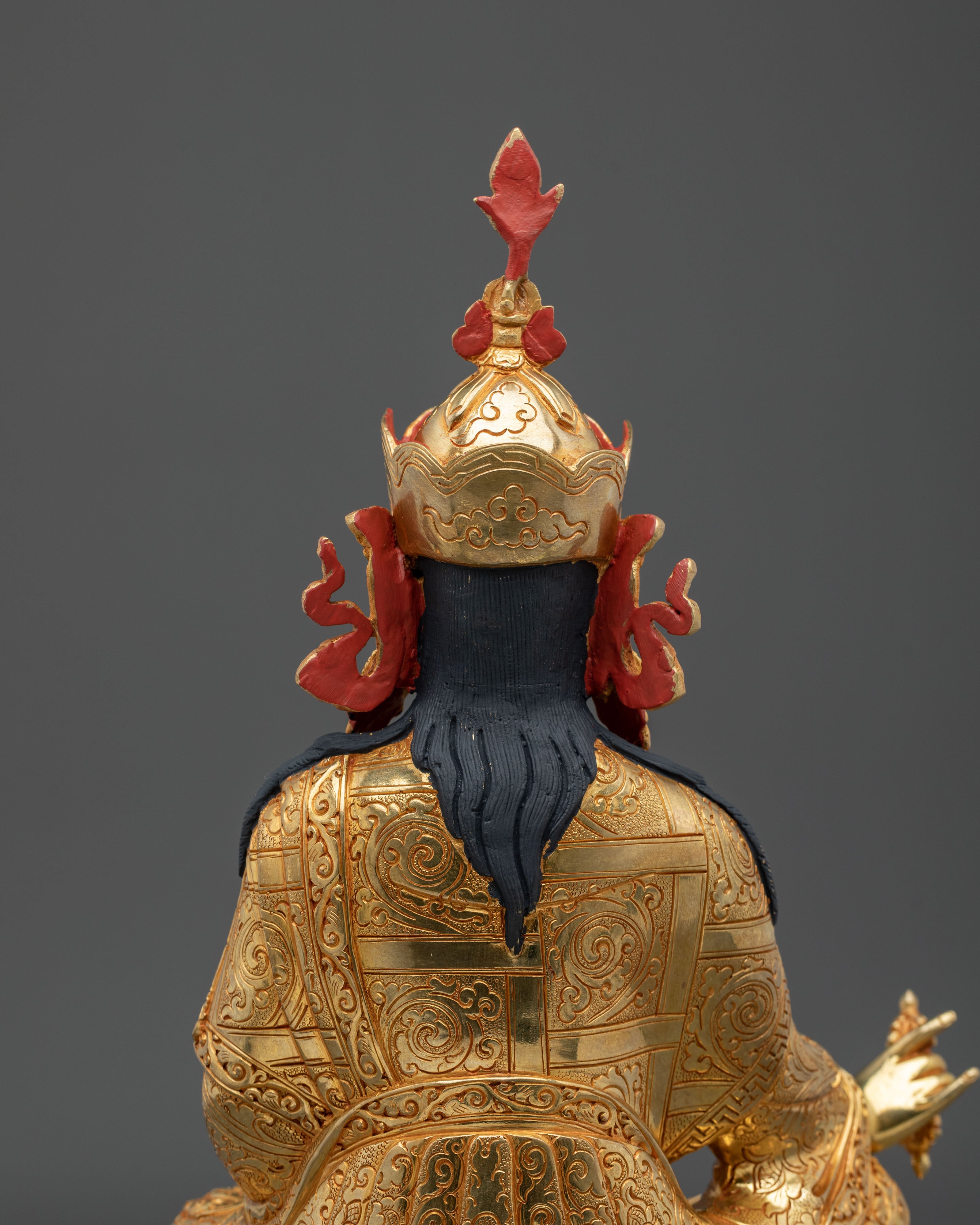 Lotus Born Guru Rinpoche Statue | 24K Gold Gilded