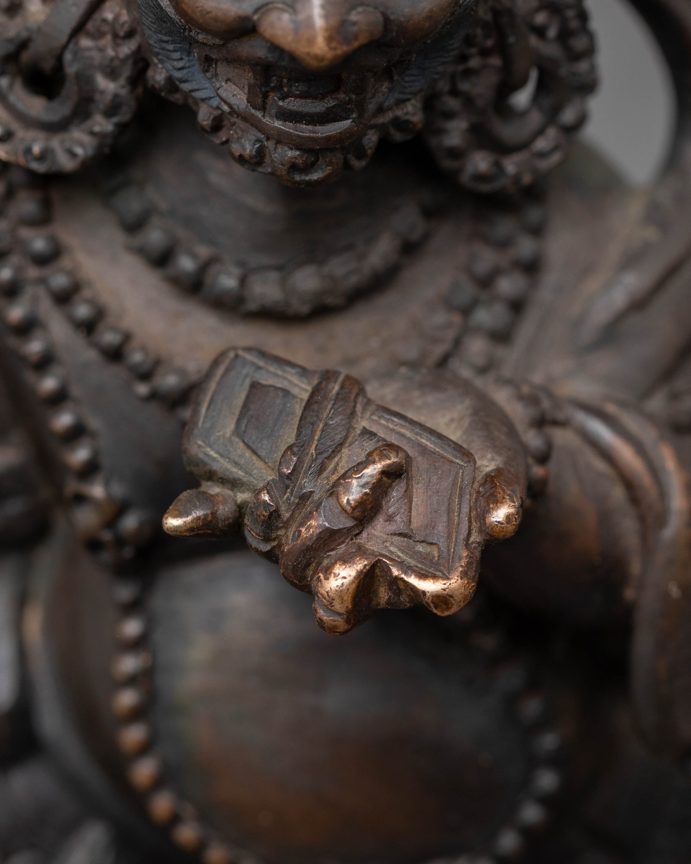 Handcrafted Black Manjushri Statue of Power and Wisdom | Meditation Altar Decor