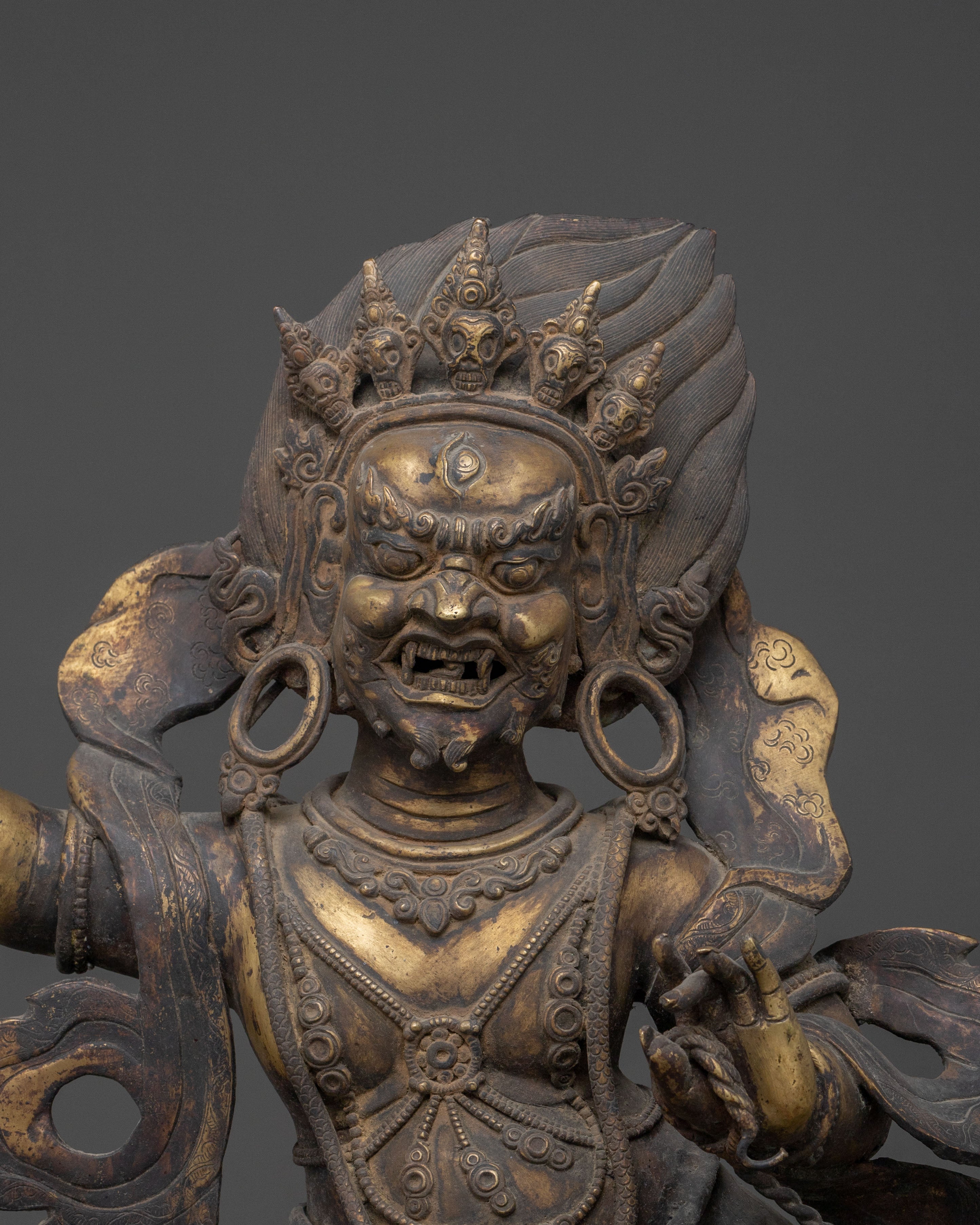 Himalayan Vajrapani Sculpture | Oxidized Copper Art