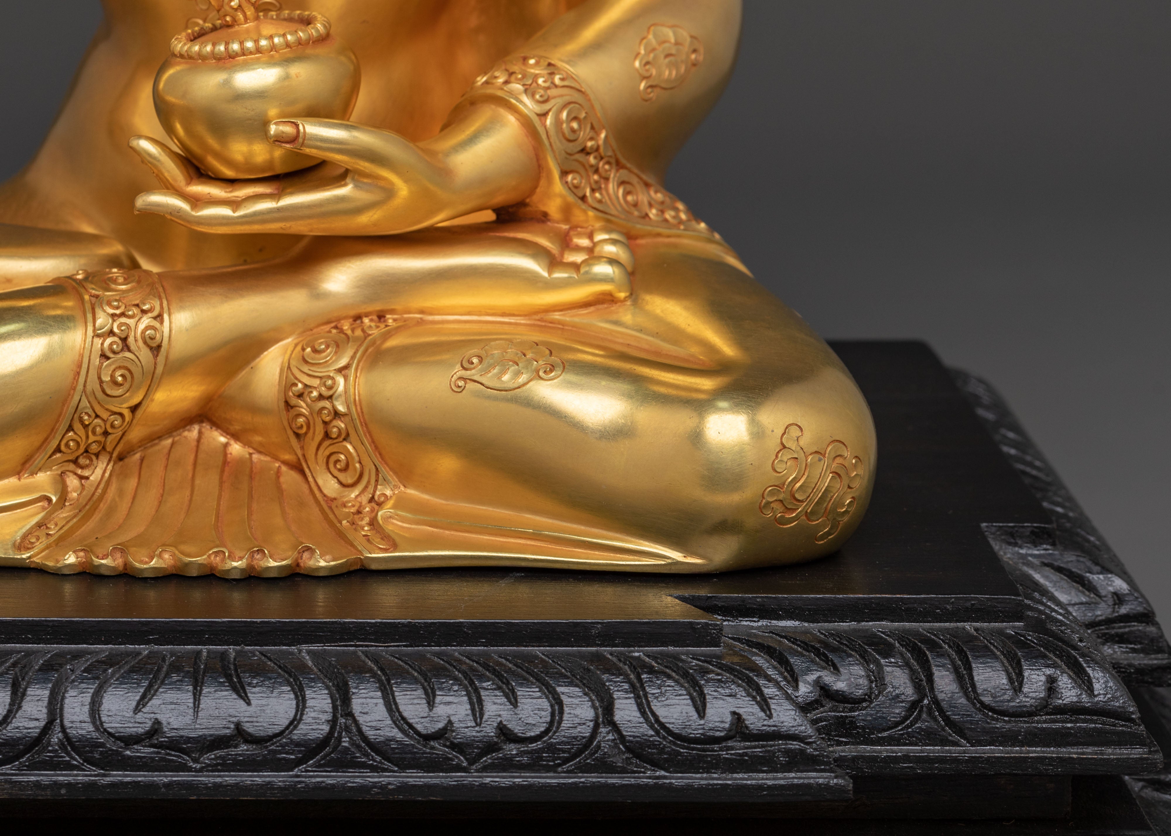 Handcrafted Medicine Buddha Spiritual Healing Statue | 24K Gold Gilding