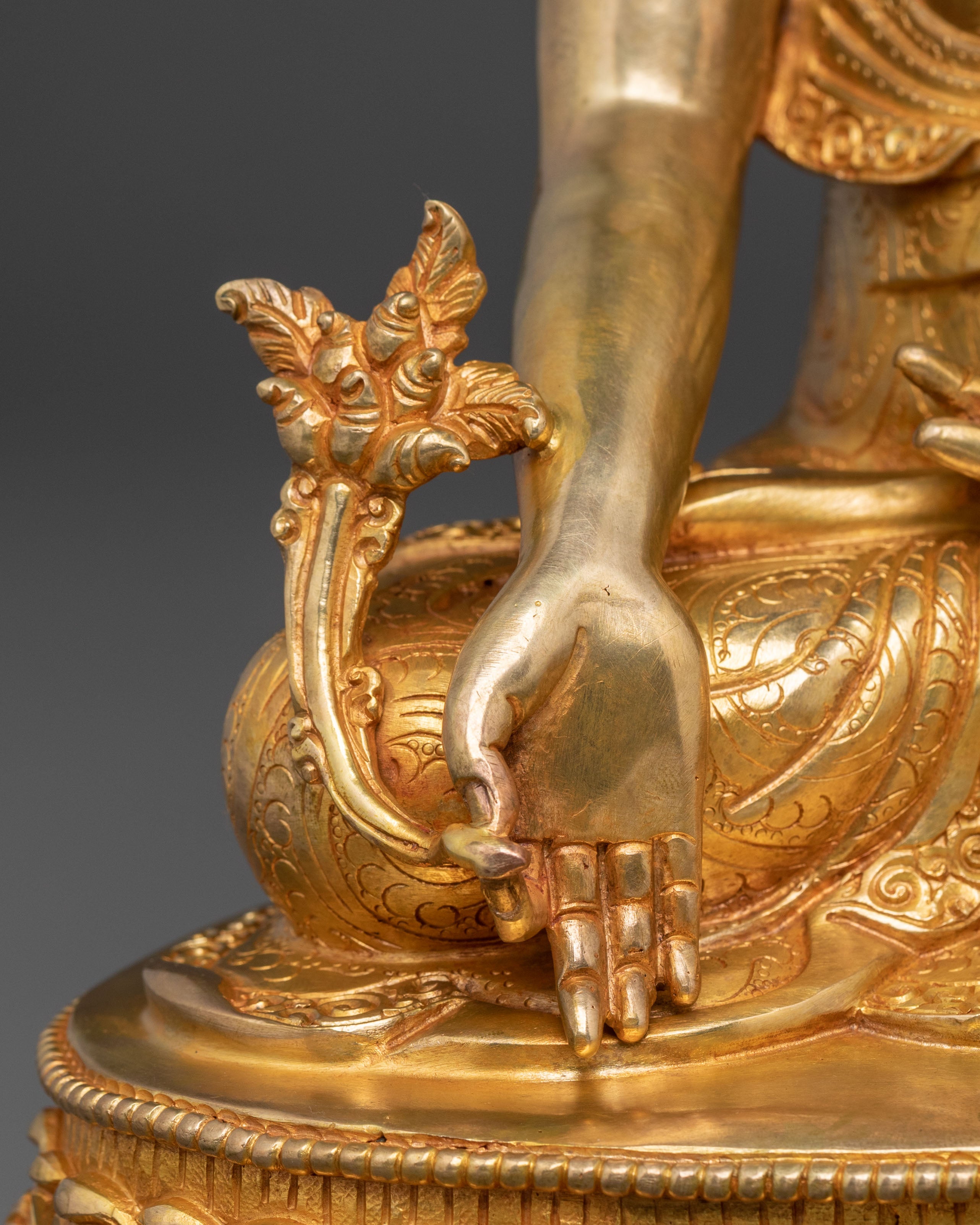 24K Gold Gilded Medicine Buddha Sacred Statue – Healing Radiance