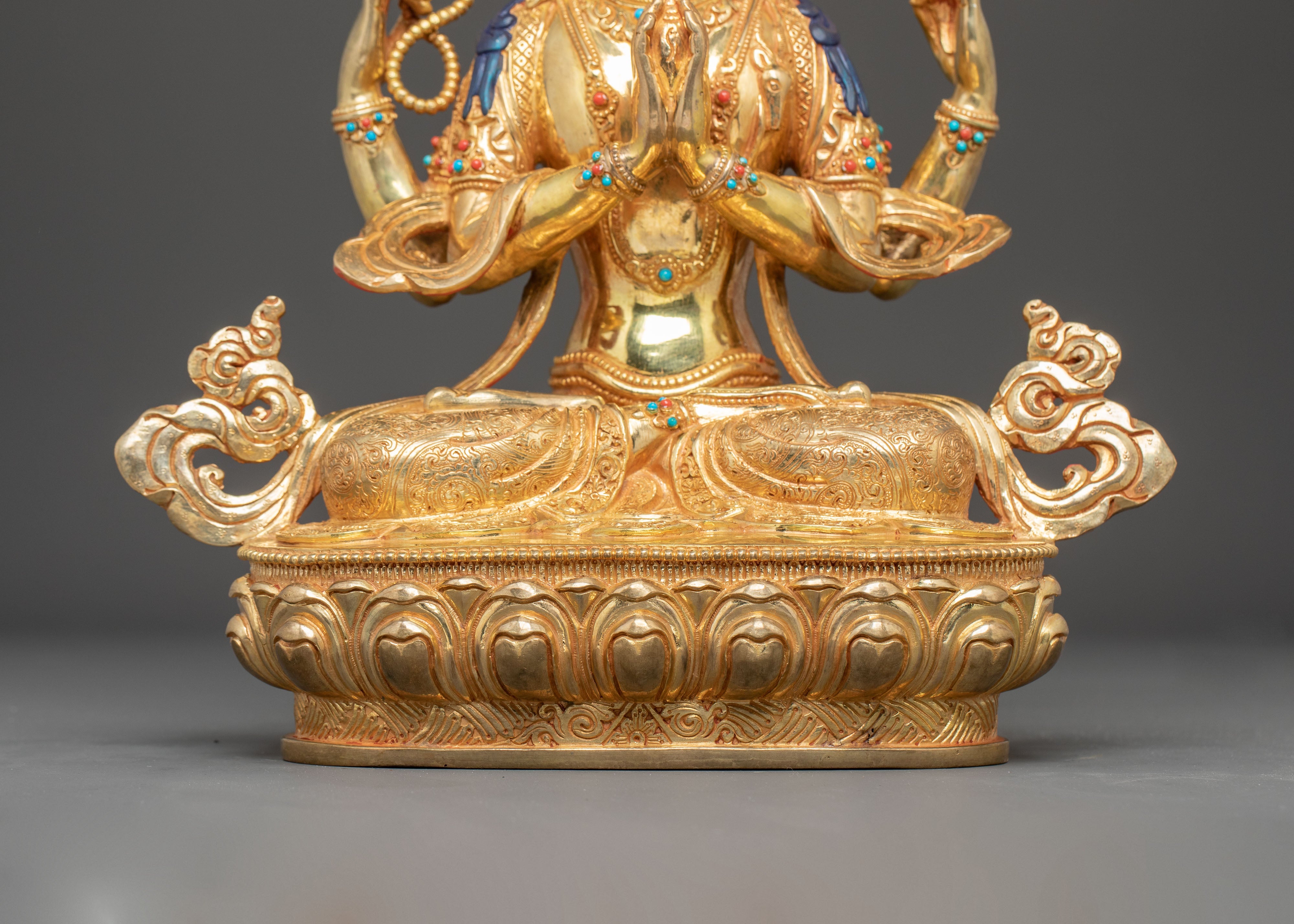 Buddha Dharma Sangha Golden Statue Set
