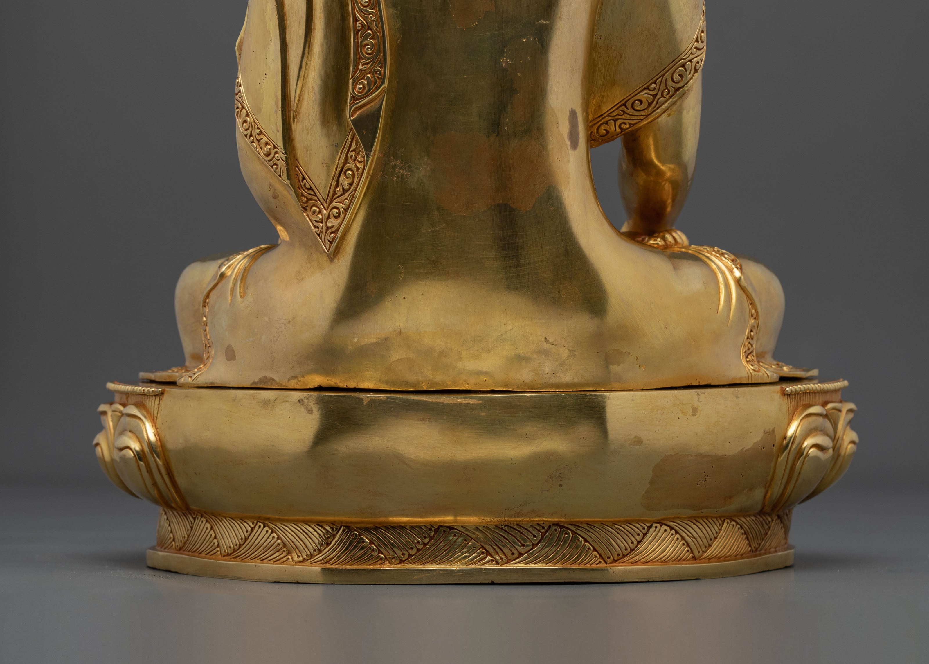 Shakyamuni Buddha Sacred Dharma Altar Figurine - 24K Gilded Copper
