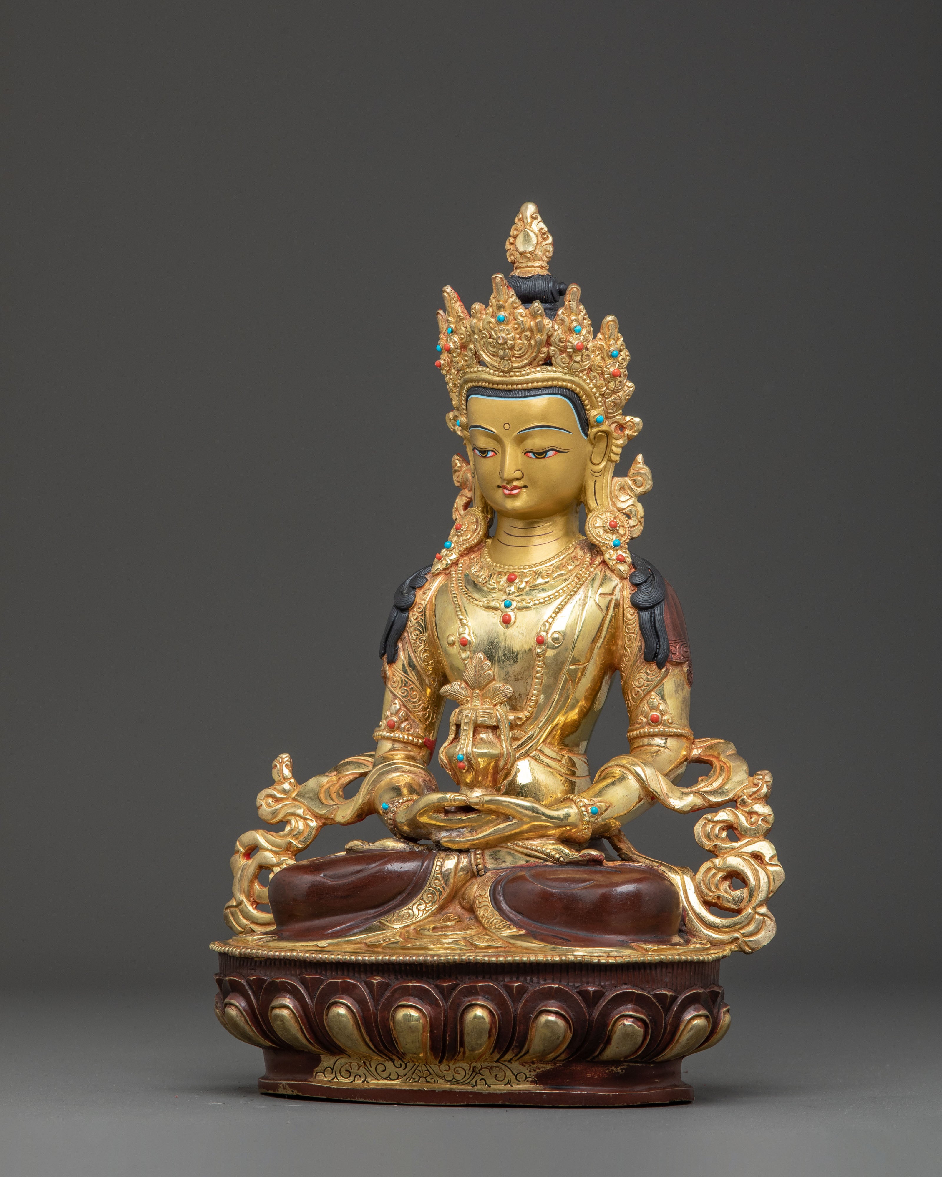 Golden Amitayus Statue Buddha from Pure Land | Eternal Buddha of Longevity