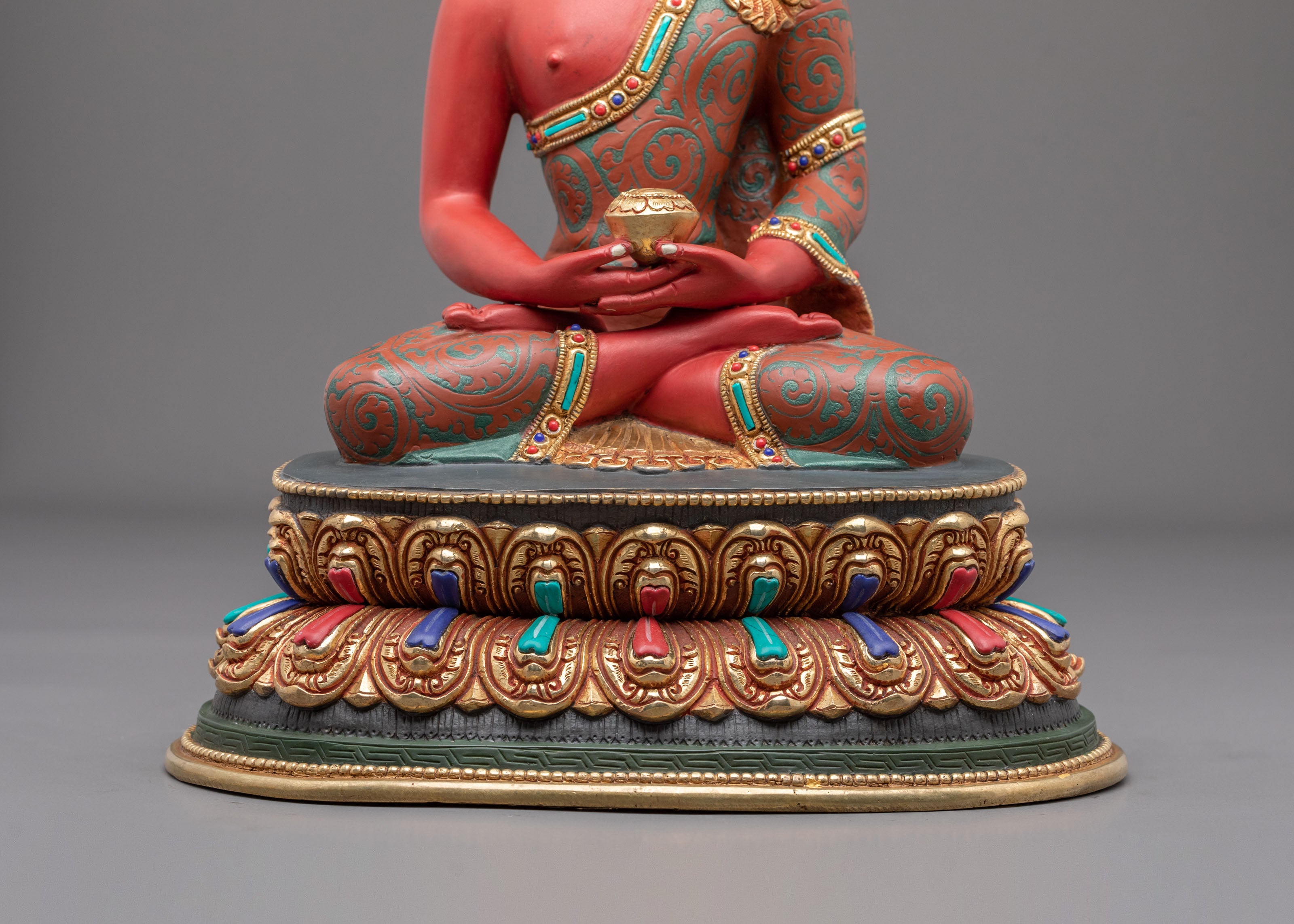 Amitabha Buddha 24K Gold Gilded Sculpture | Altar Decor