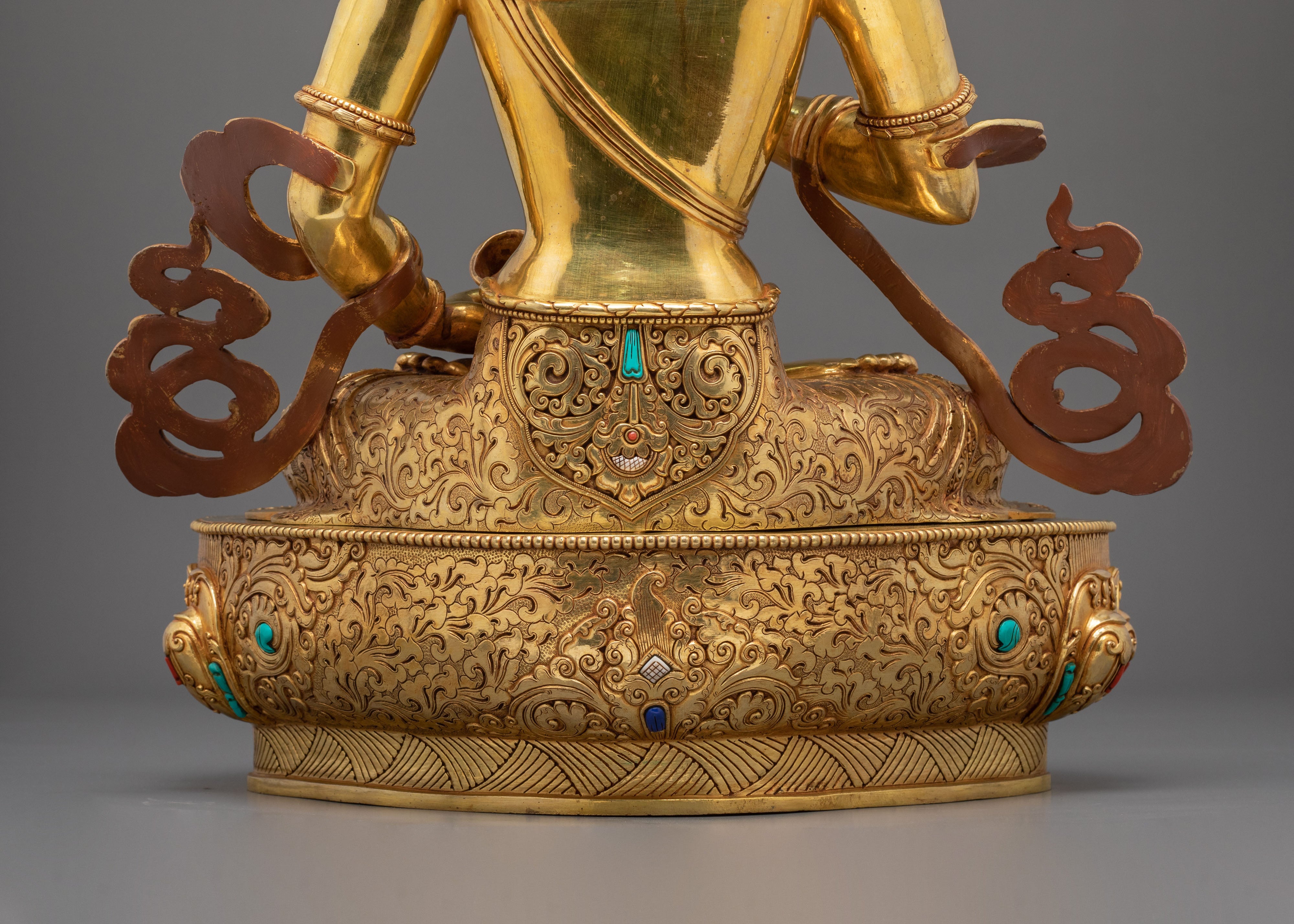 Vajrasattva Statue | Gemstones Adorned 24K Gold Gilded Figurine