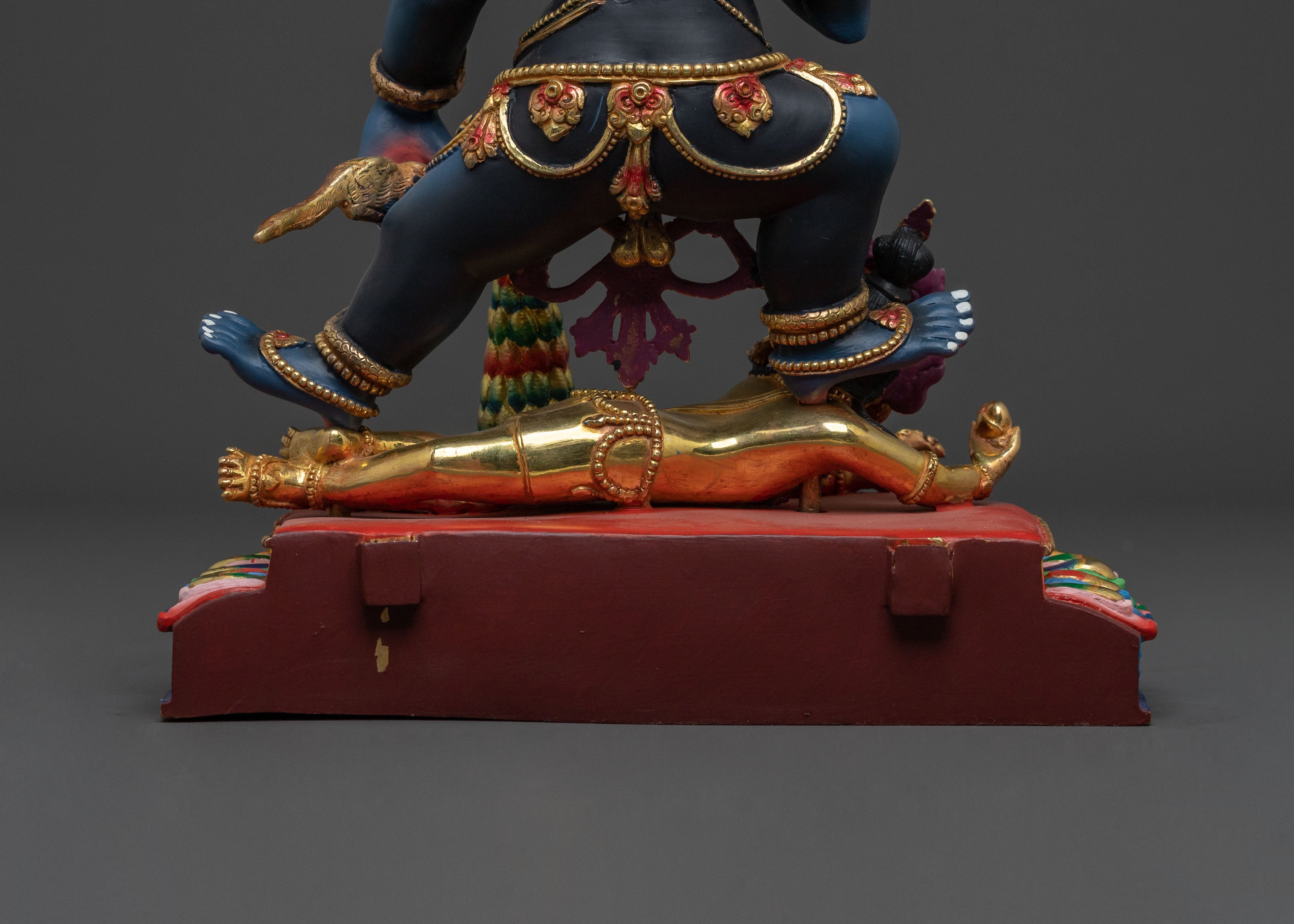 Black Dzambhala Wealth Deity Statue for Rituals