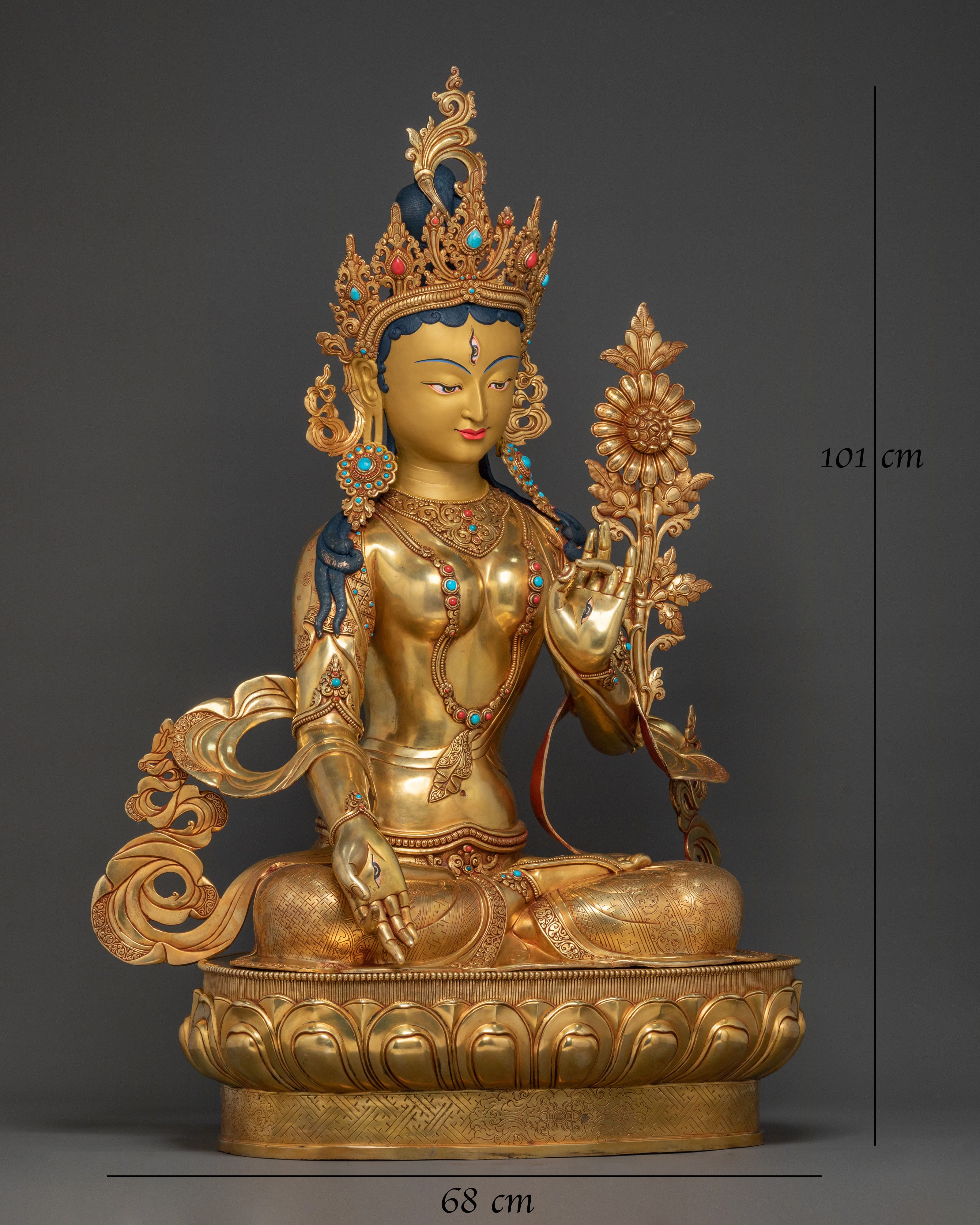 White Tara Figurine: Divine Goddess of Longevity