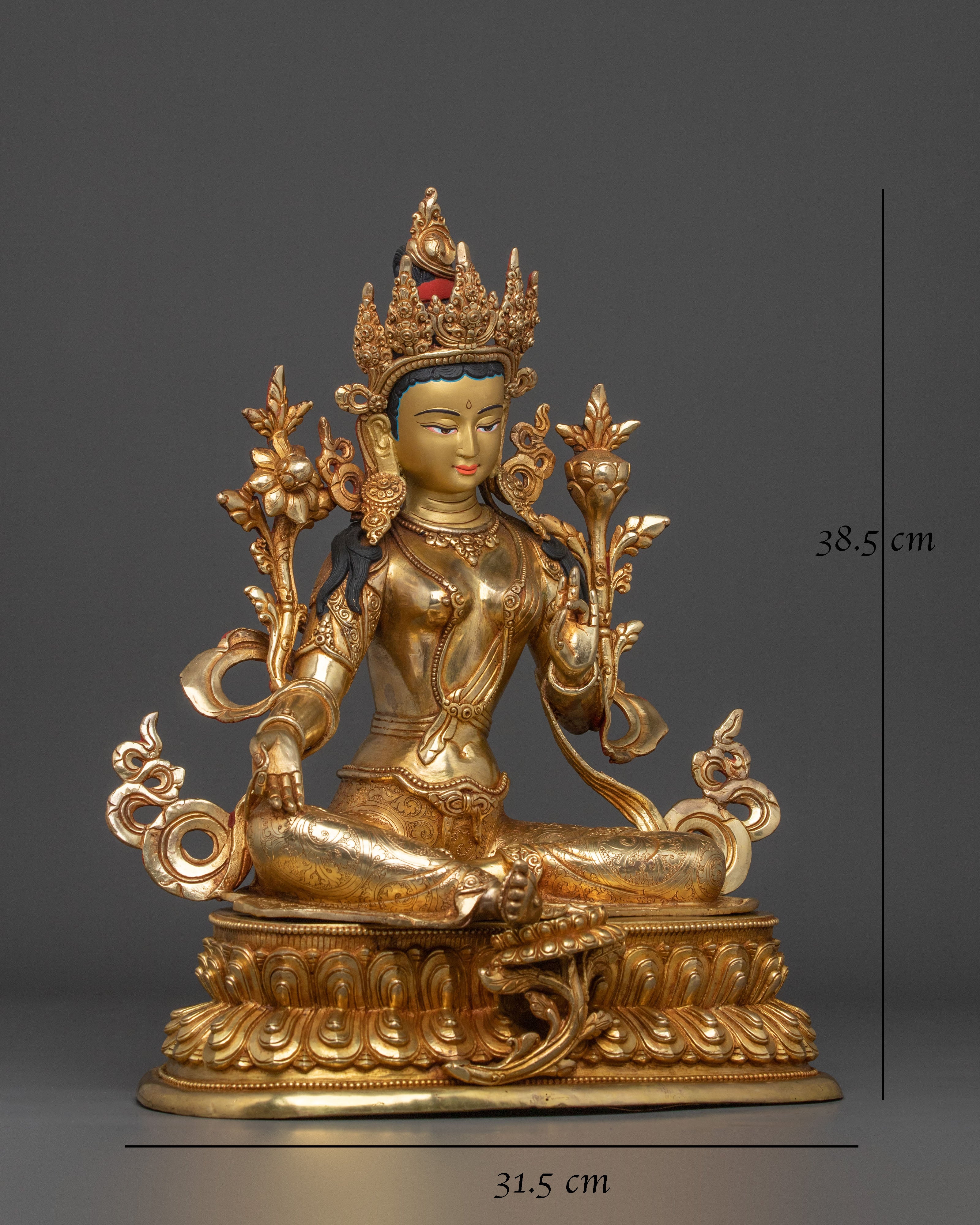 Green Tara Himalayan Sacred Sculpture | Symbol of Longevity and Blessings