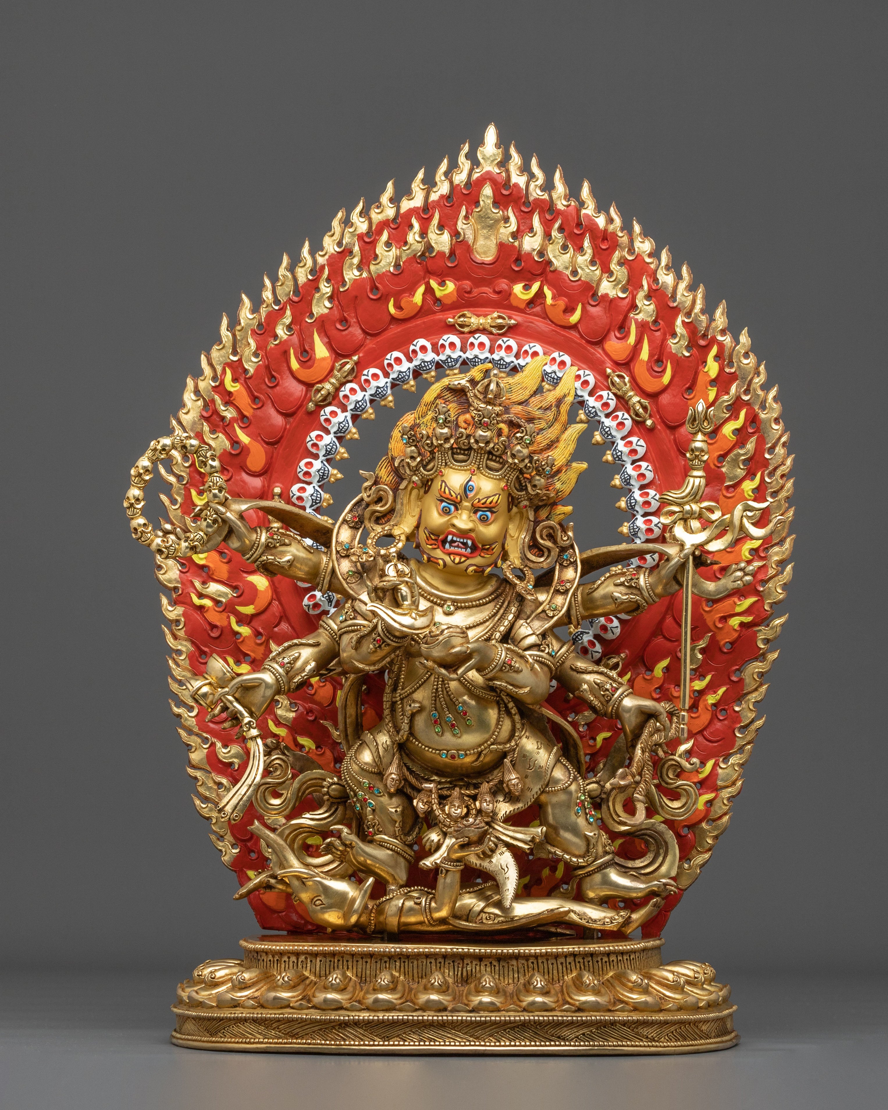 Six-Armed Mahakala Statue of Protection: Wrathful Protector of the Dharma