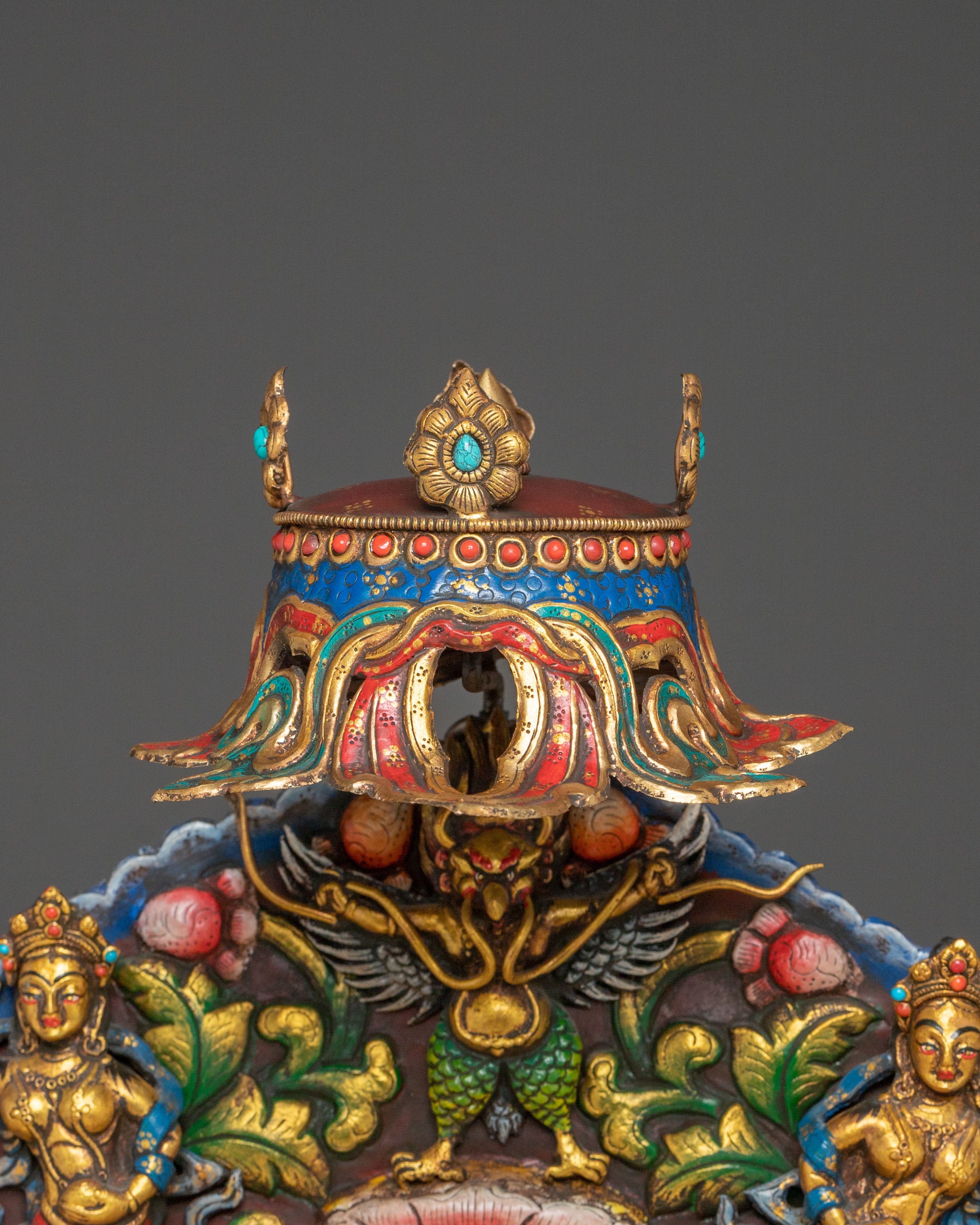 Sacred Throne: 24K Gold Gilded Art