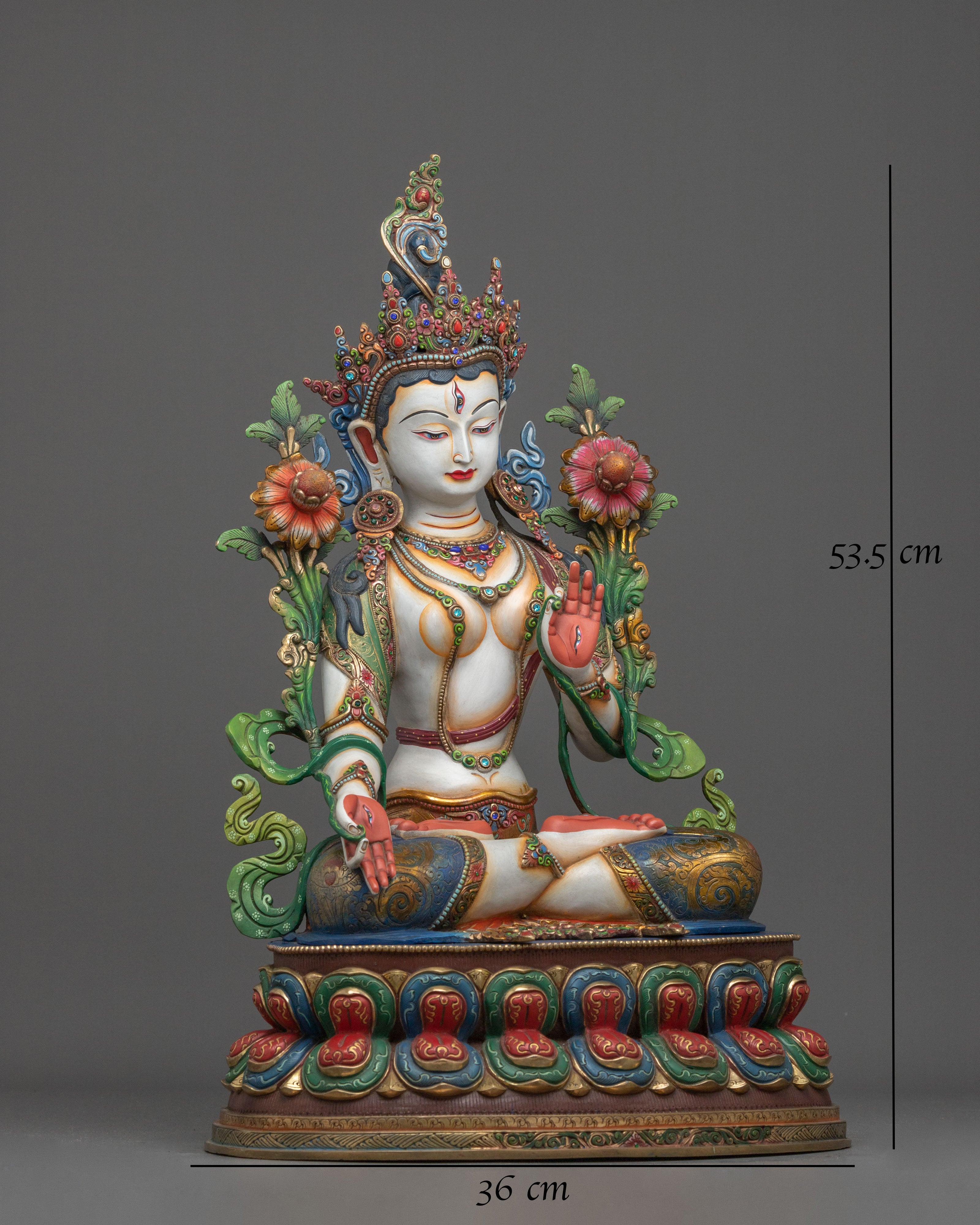 White Tara Compassion Goddess Sculpture | Buddhist Decor