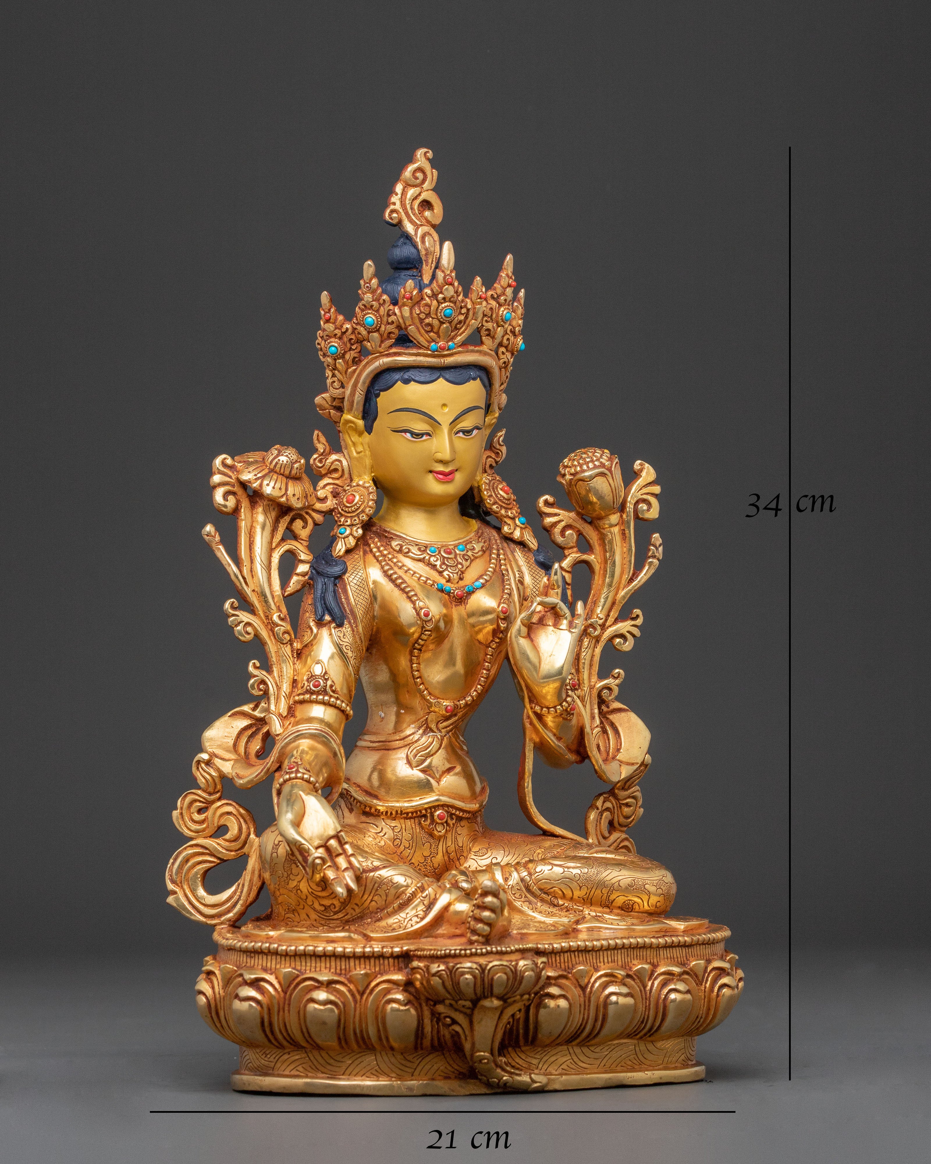 Green Tara Healing Handcrafted Statue | Goddess of Compassion