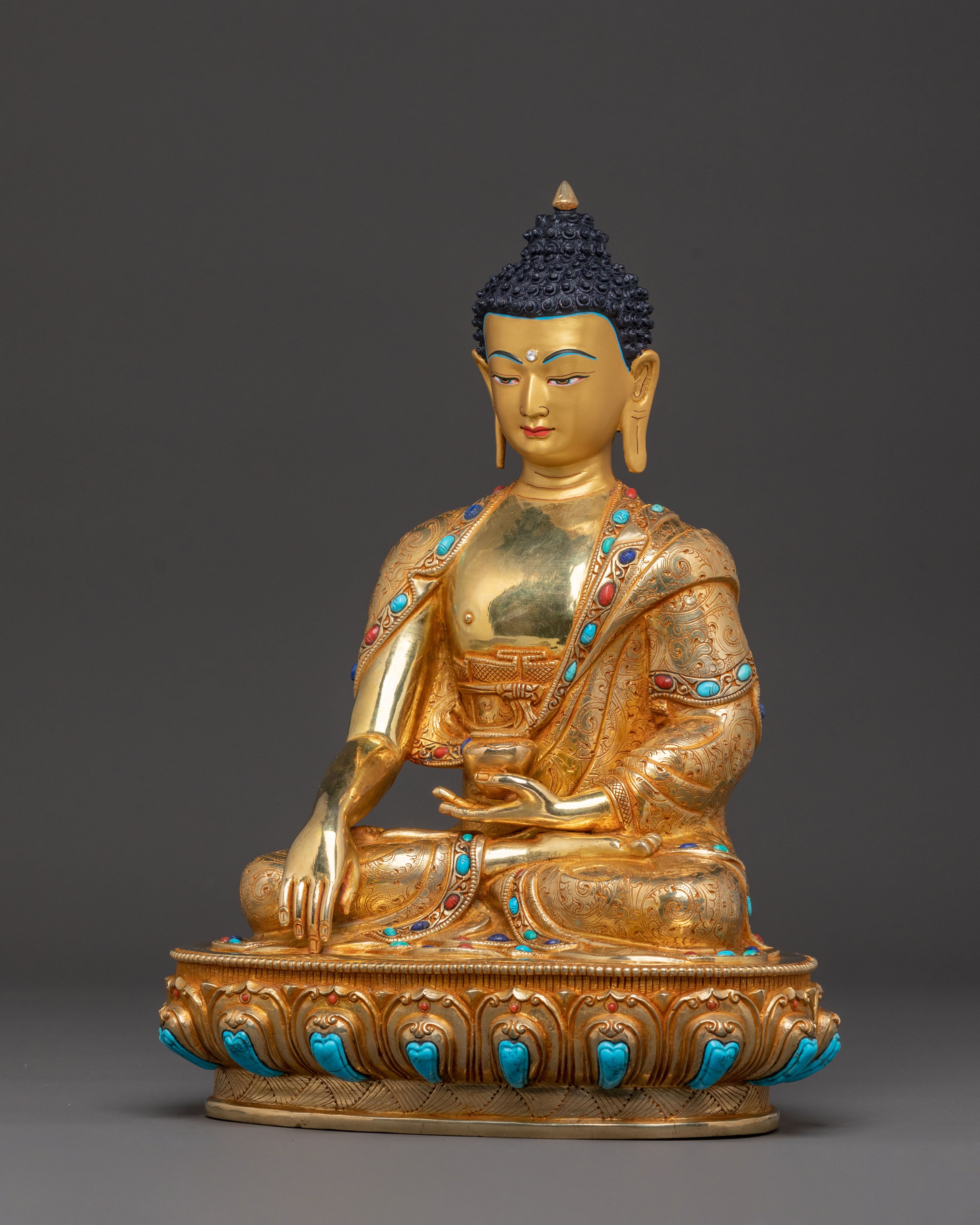 24k Gold Plated Shakyamuni Buddha Statue