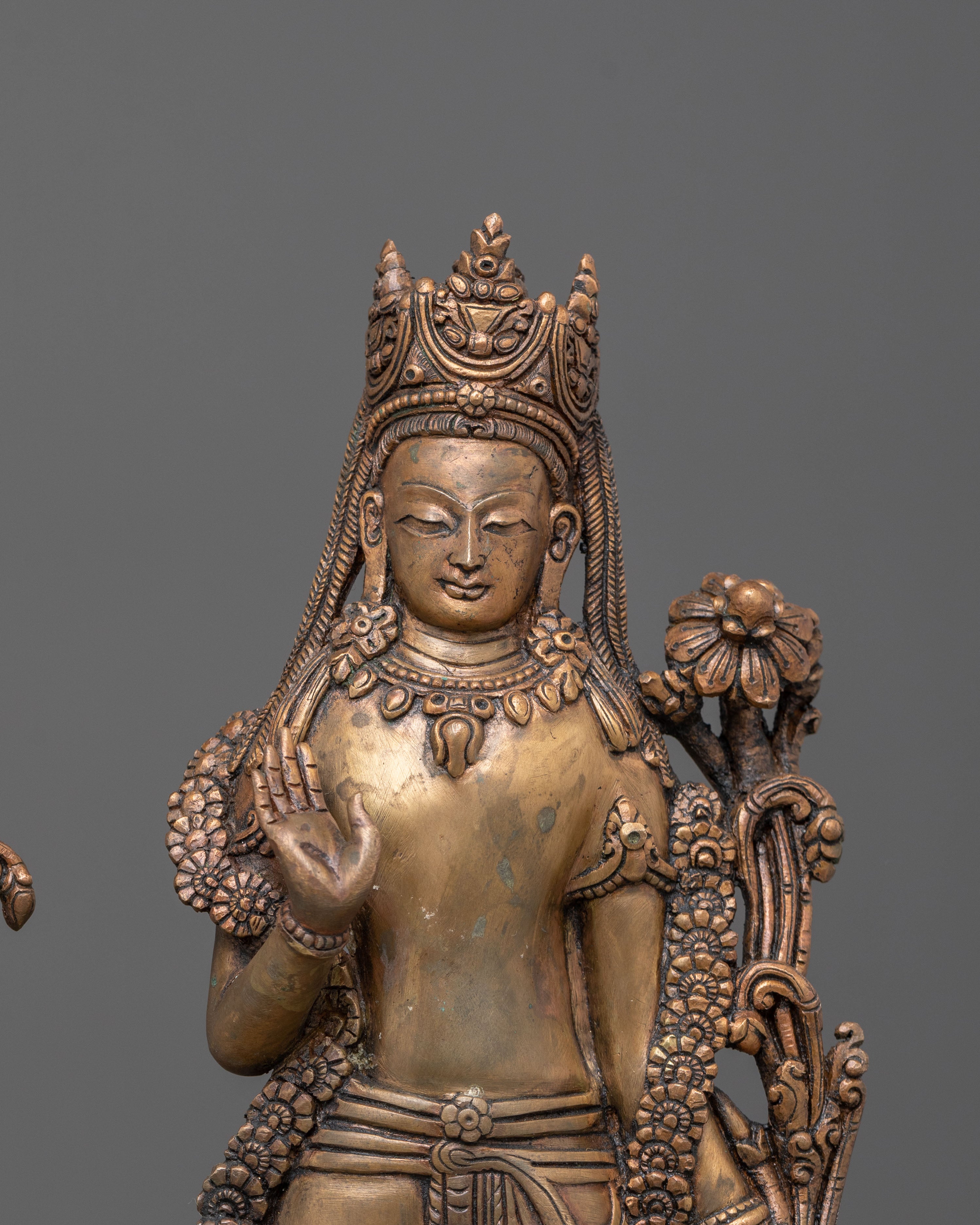 Handmade Lokeshwor Statue Set | Oxidized Copper