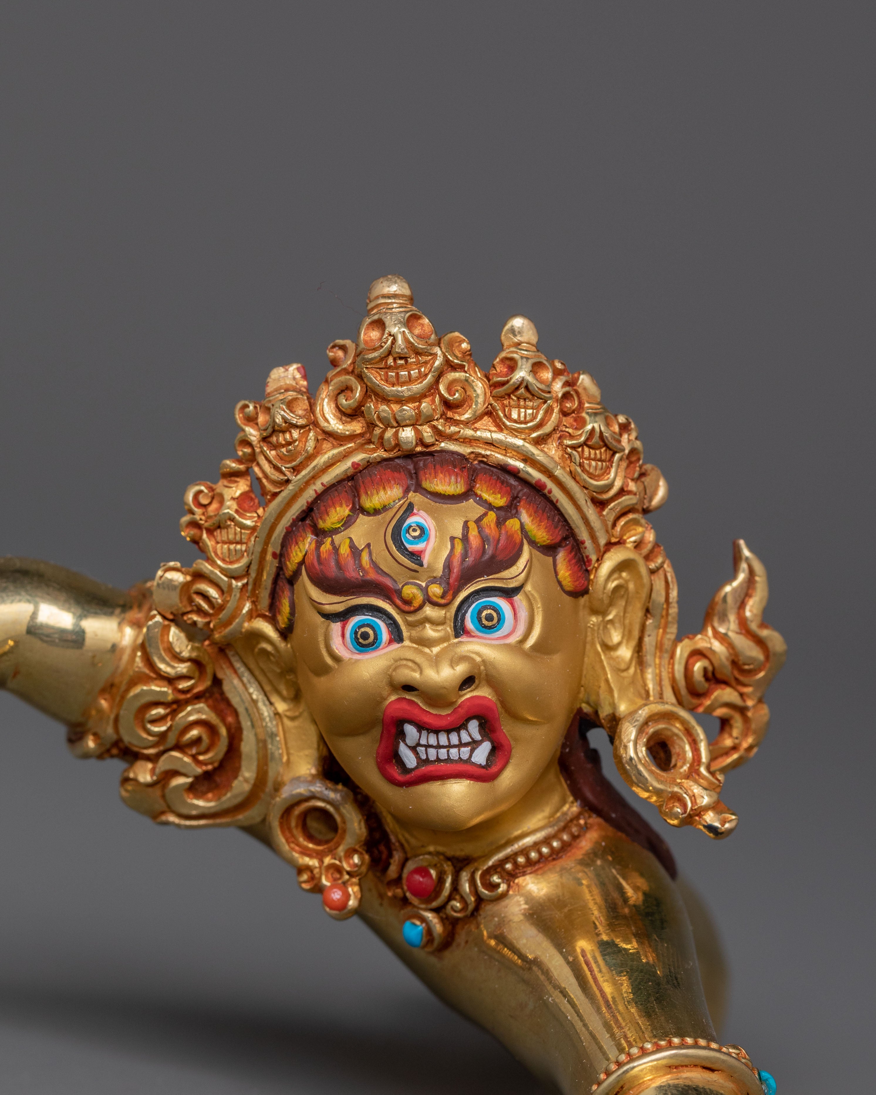 Vajrakilaya: 24K Gold Gilded Sacred Protector Statue