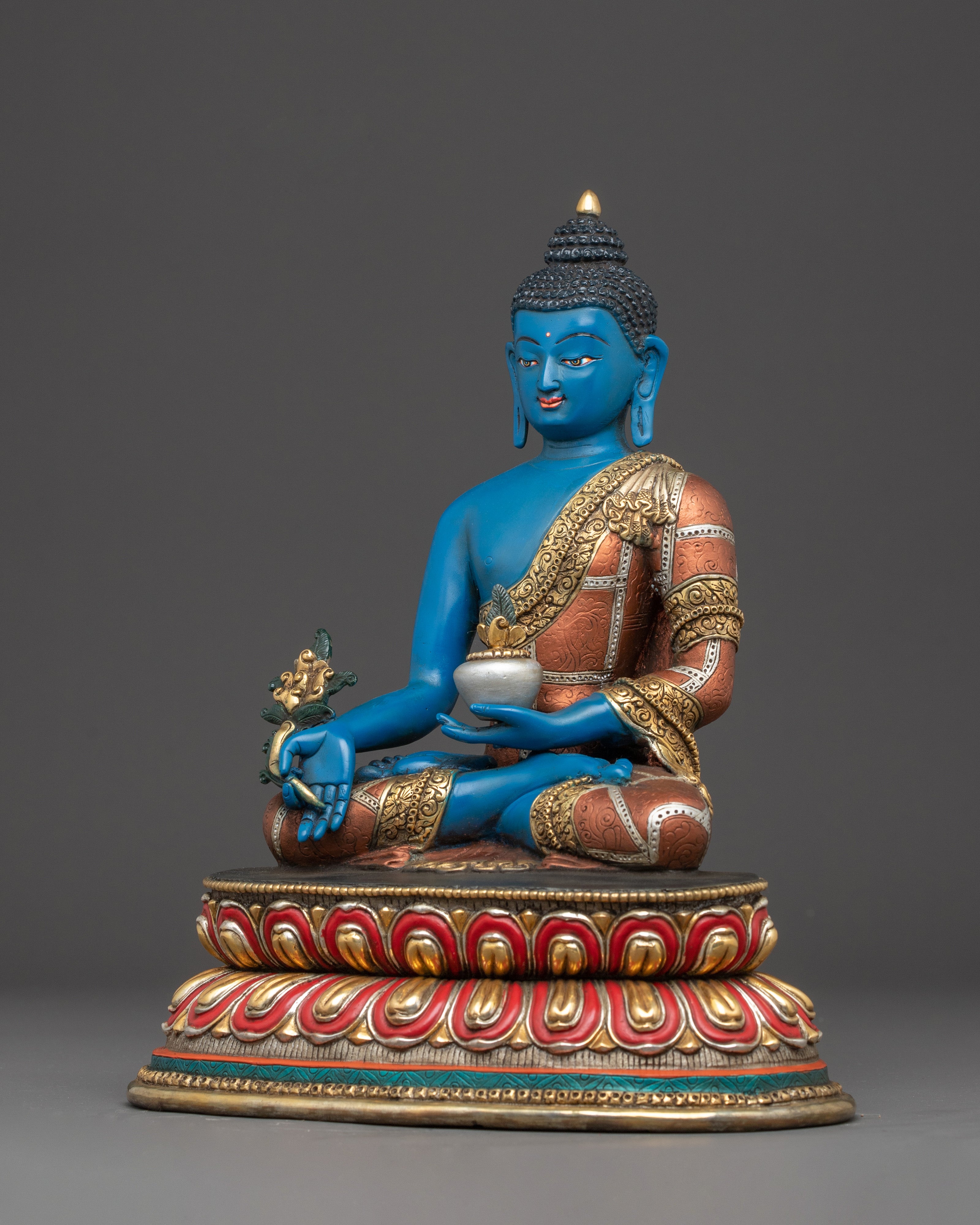 Medicine Buddha Promote Recovery and Longevity Statue | Traditional Himalayan Art