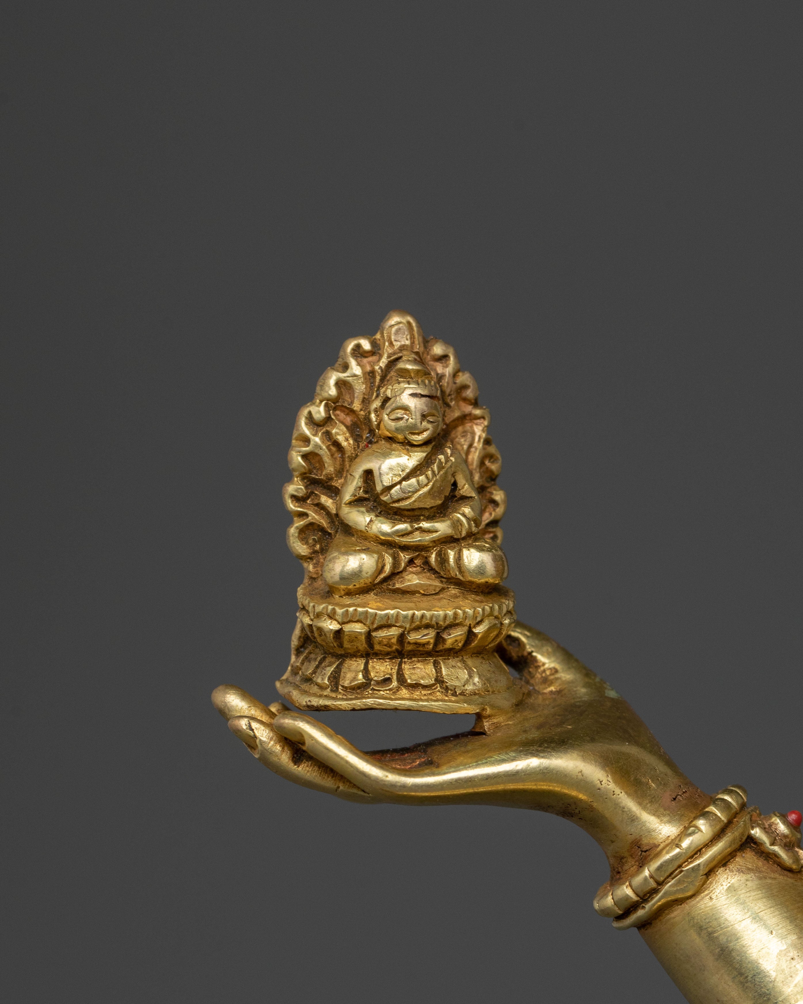 Namgyalma Buddhist Statue: Handcrafted 24K Gold Gilded Statue