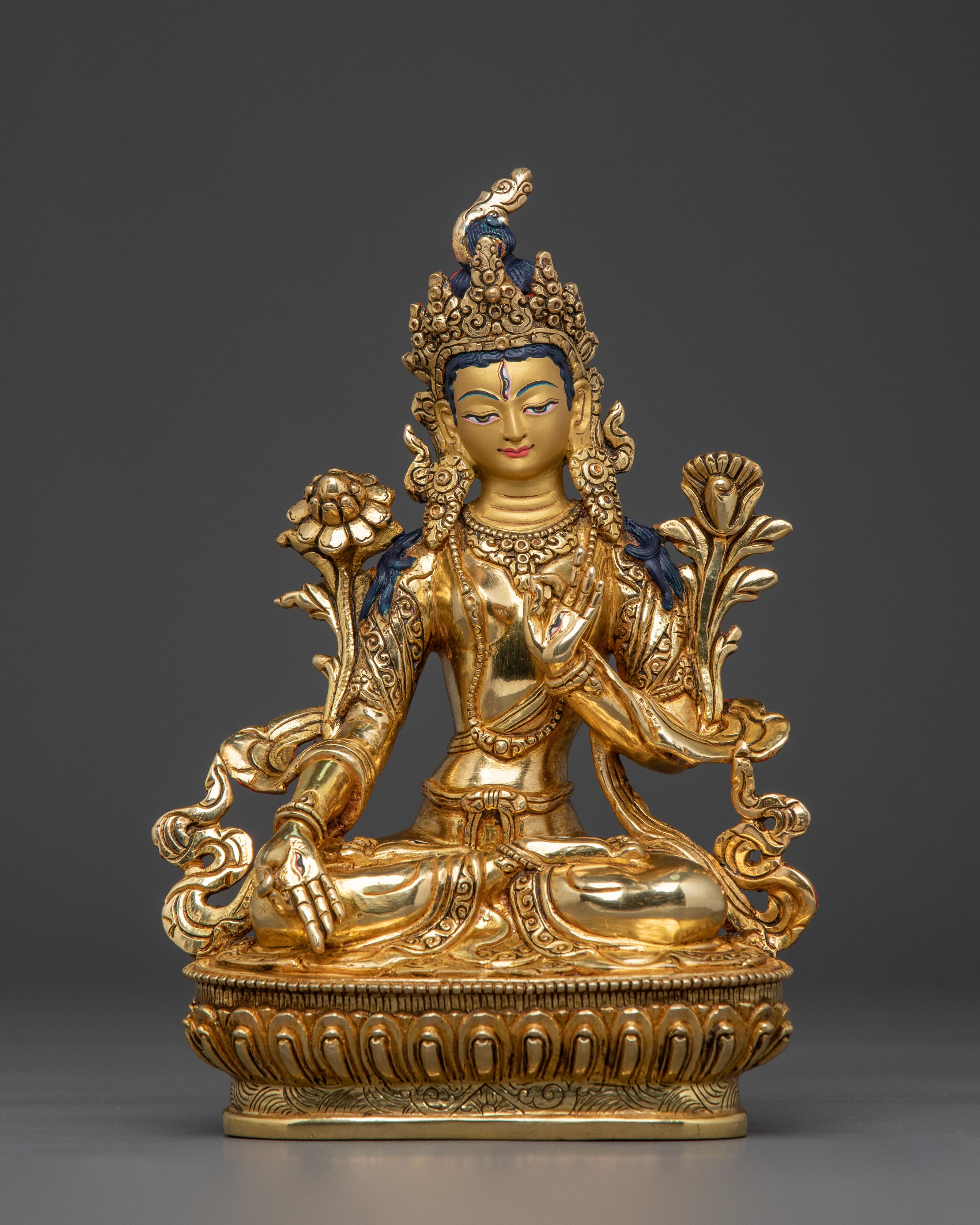 Handcrafted White Tara Sacred Sculpture | Compassion Deity of Long Life