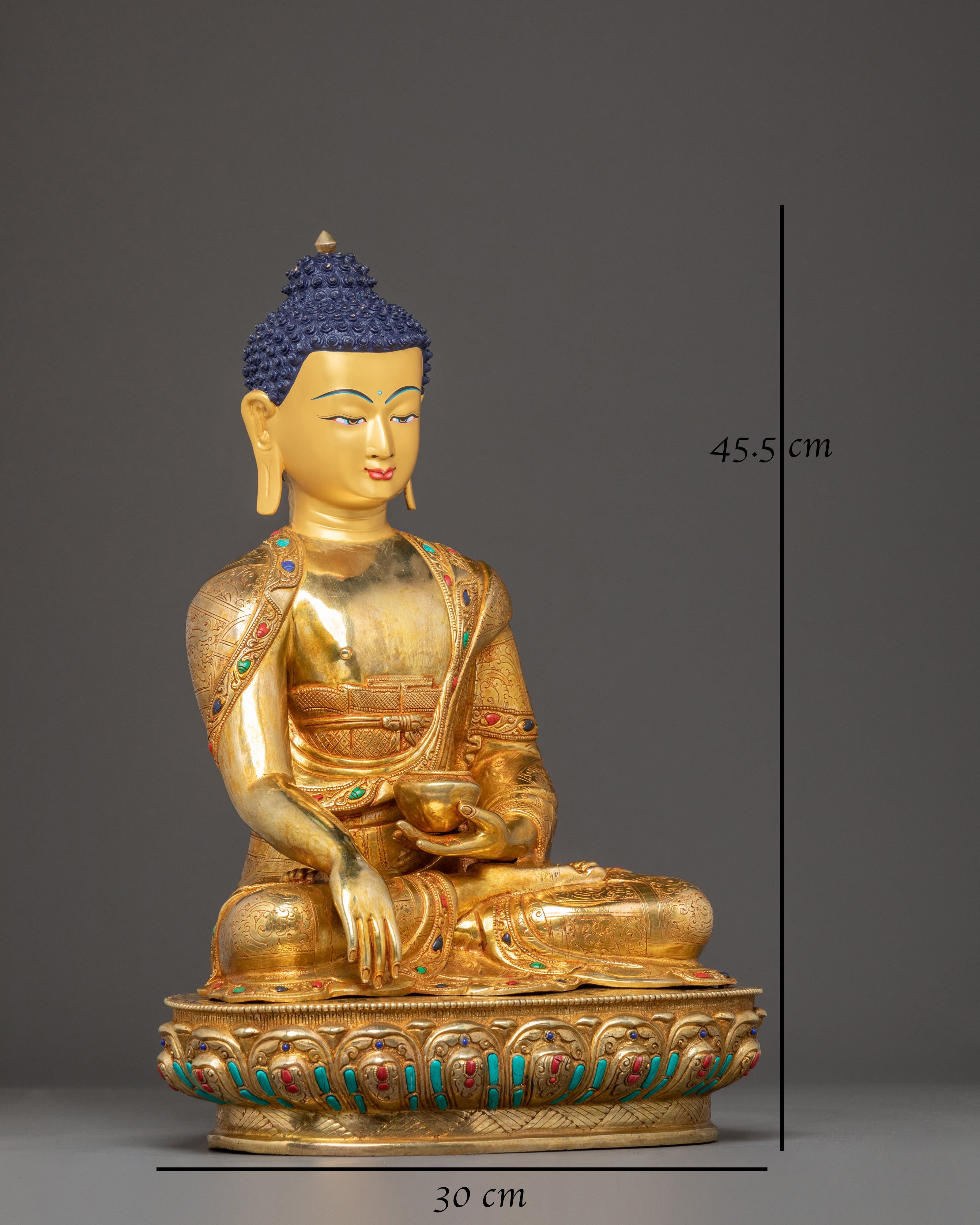 Buddha Shakyamuni 24K Gold-Gilded Statue 