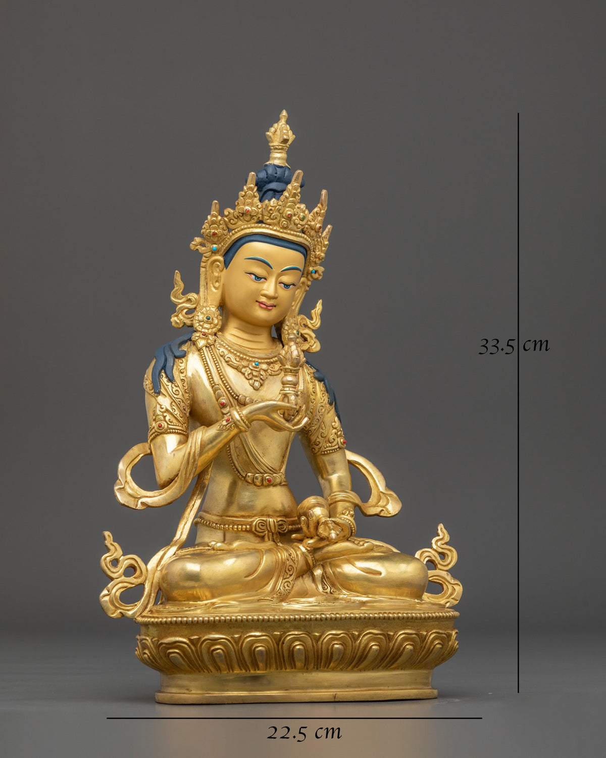 Vajrasattva Fire Gold Gilded Statue | Tibetan Deity Figurine