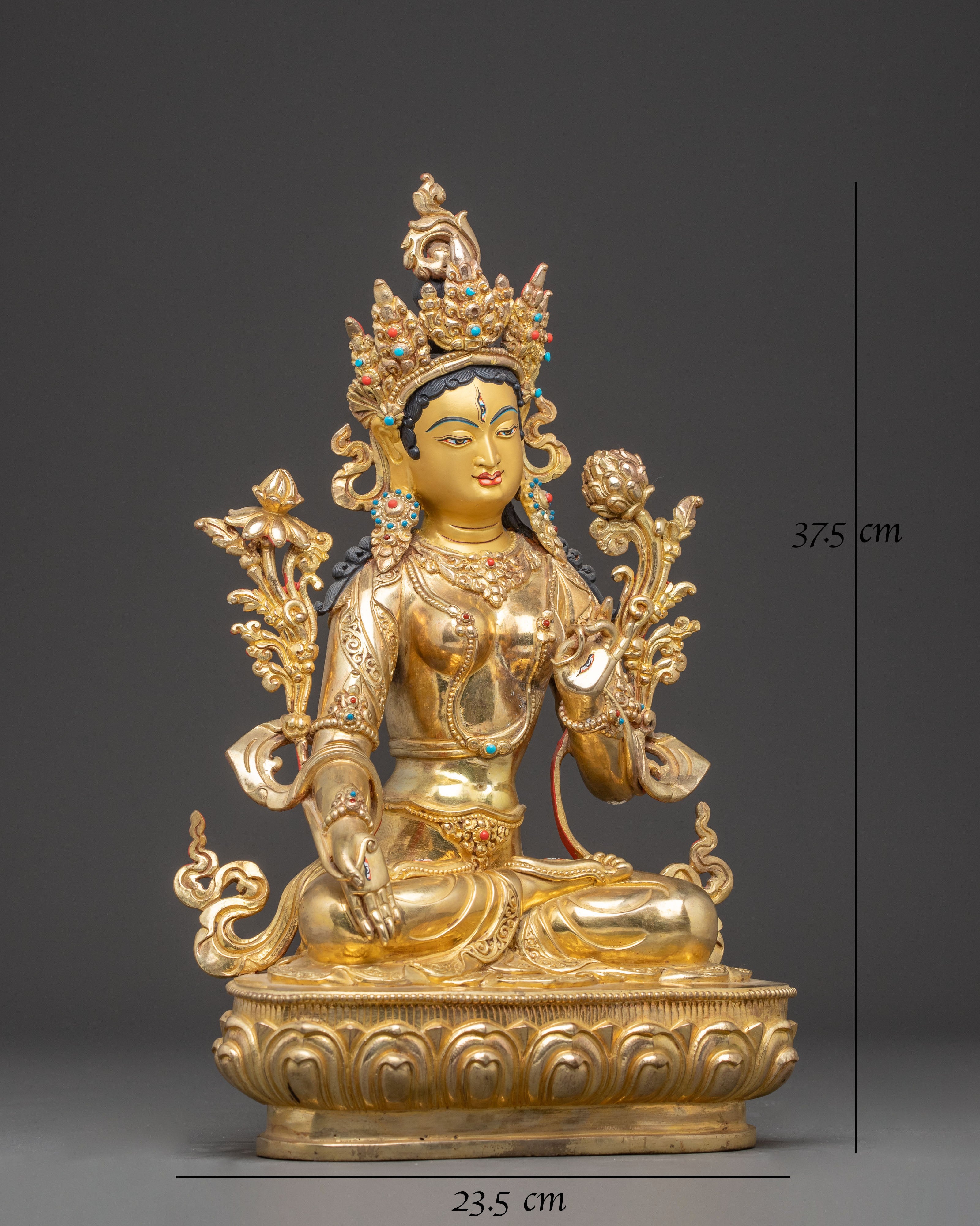 Divine Statue Of Seven Eyes White Tara