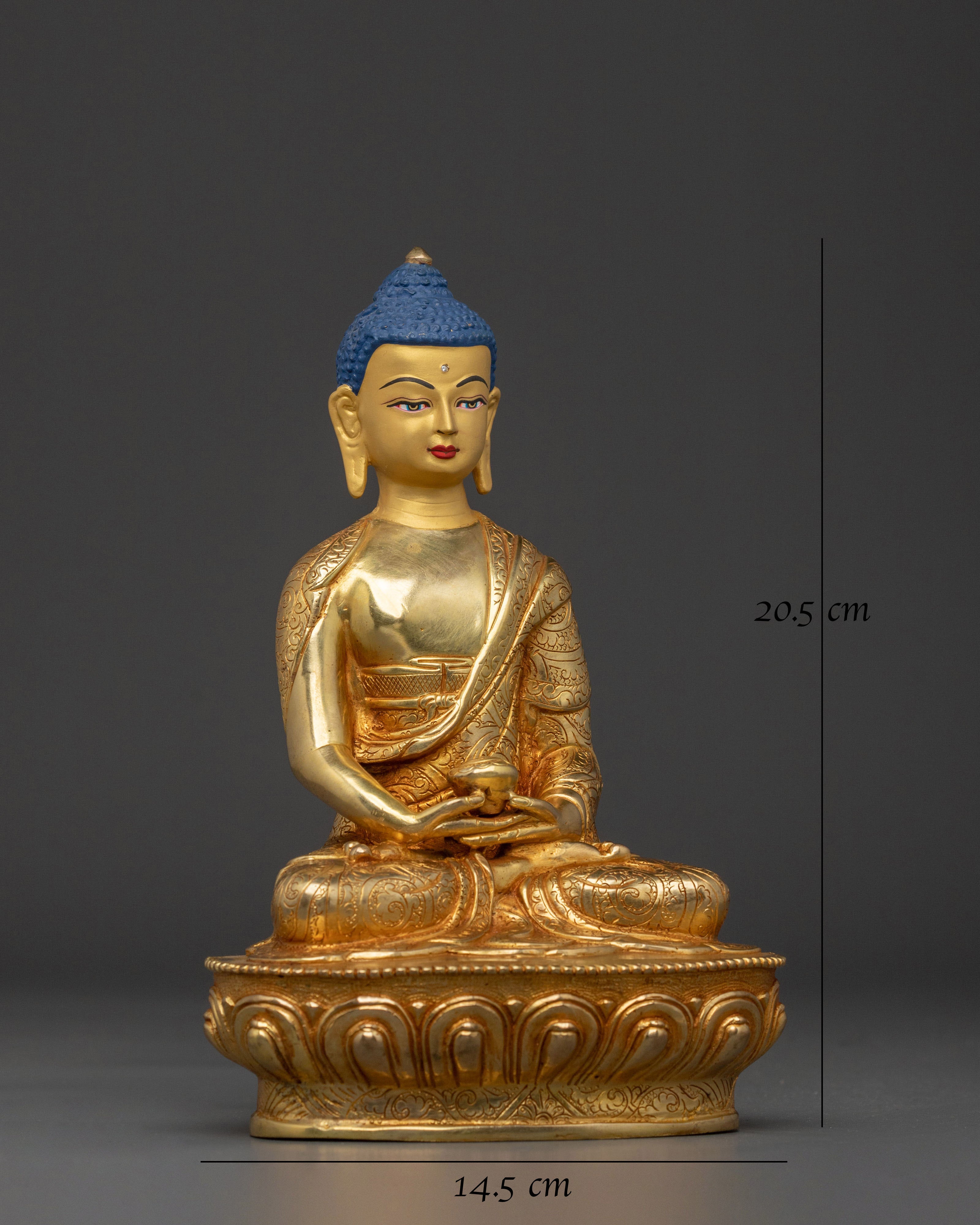 Amitabha Buddha 24K Gold Gilded Statue: Sacred Artistry