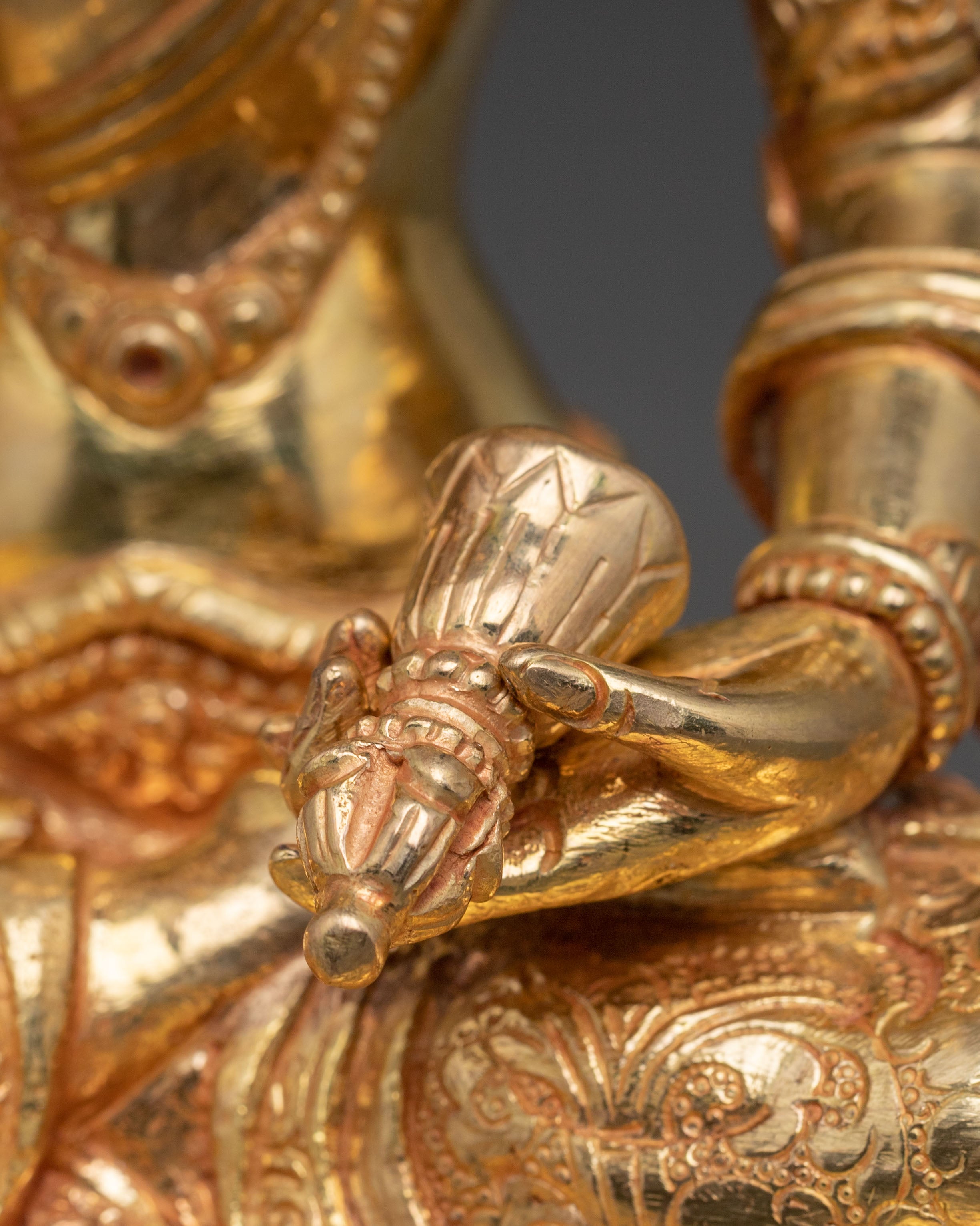 Vajrasattva Statue 24K Gold Gilded Statue: Central Deity