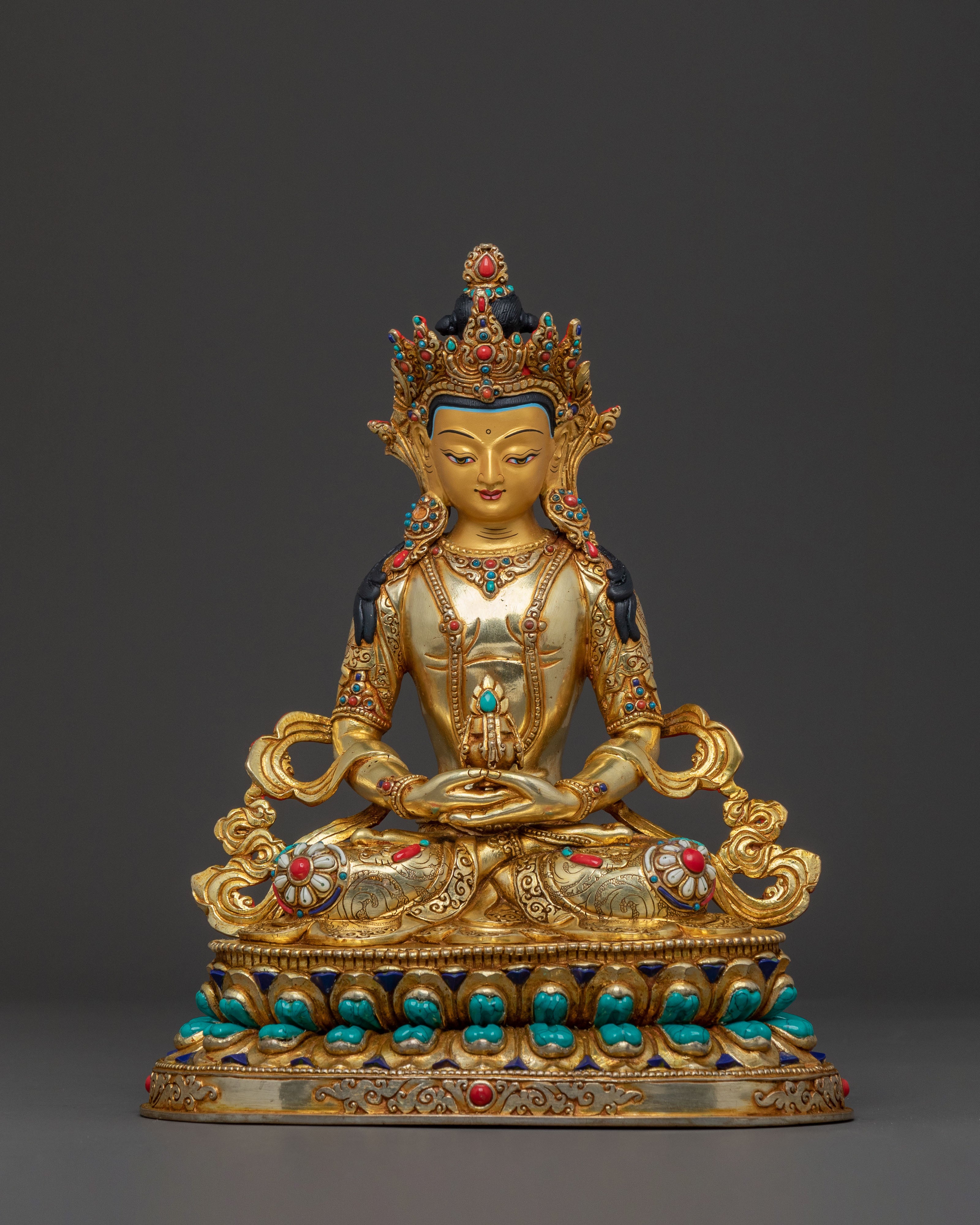 Amitayus Tibetan Buddha Statue Decor: Blessings & Home Decor