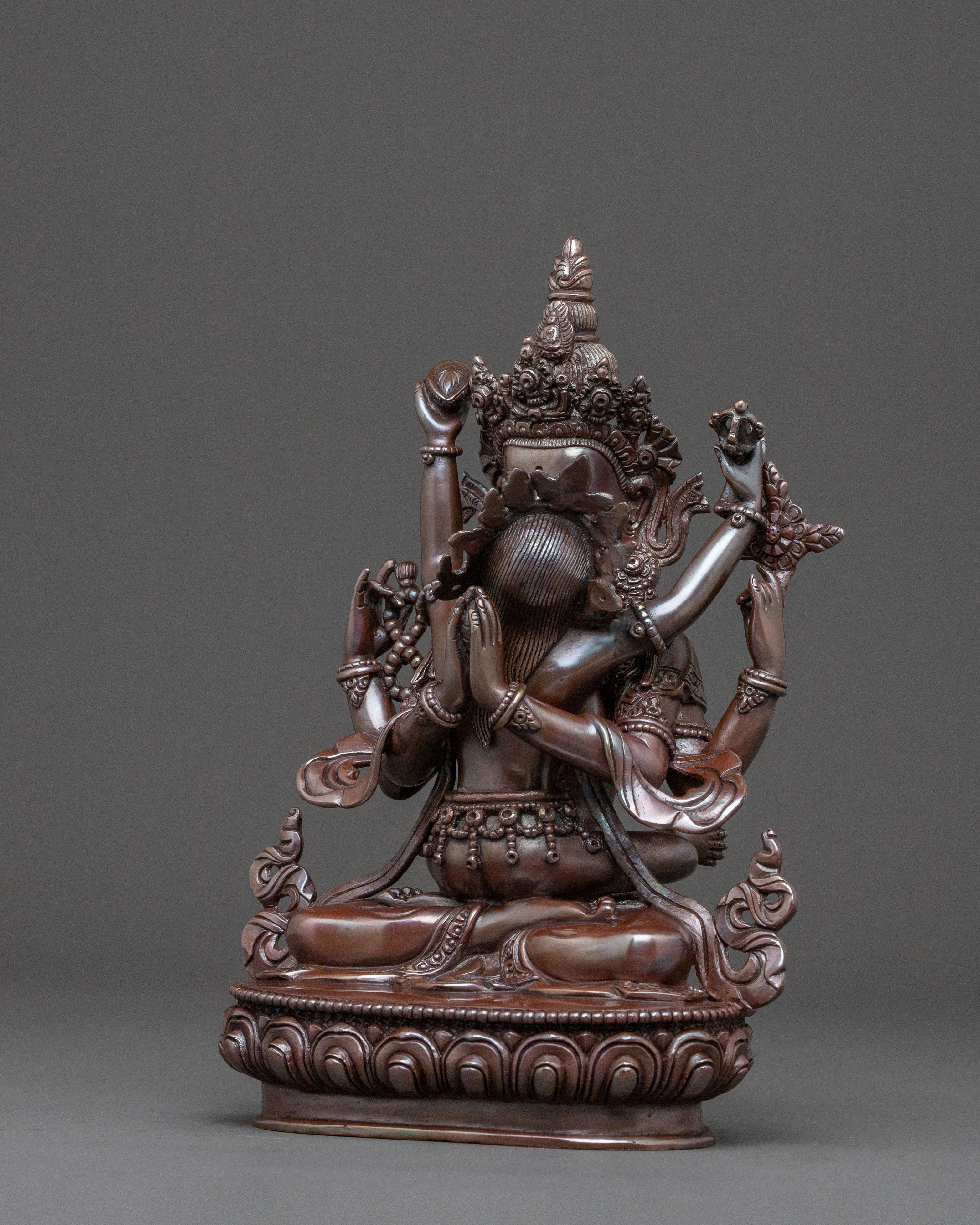 Chenrezig With Consort Statue: Compassion Deity