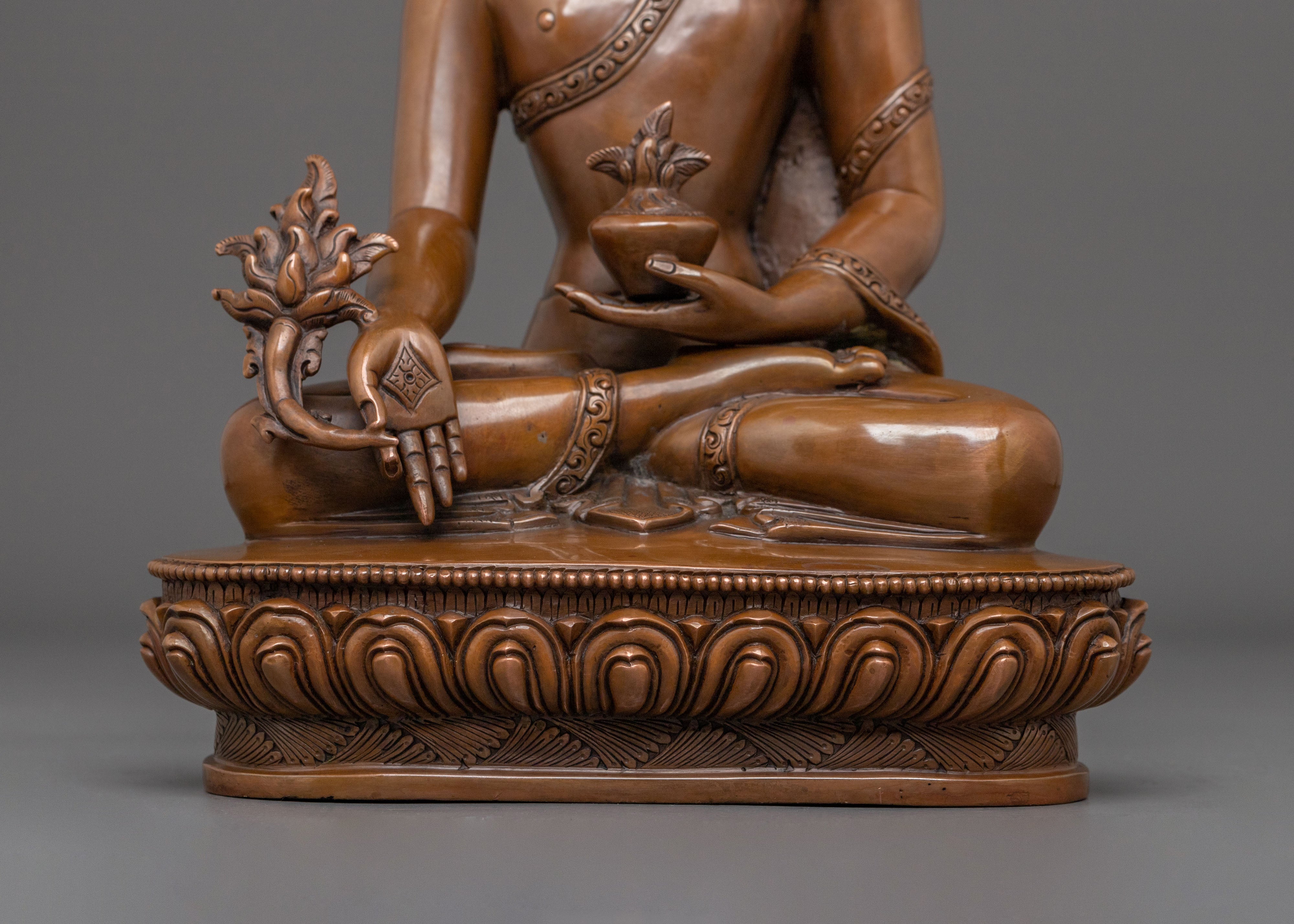 Bhaisajyaguru Divine Statue | Oxidized Copper Figurine