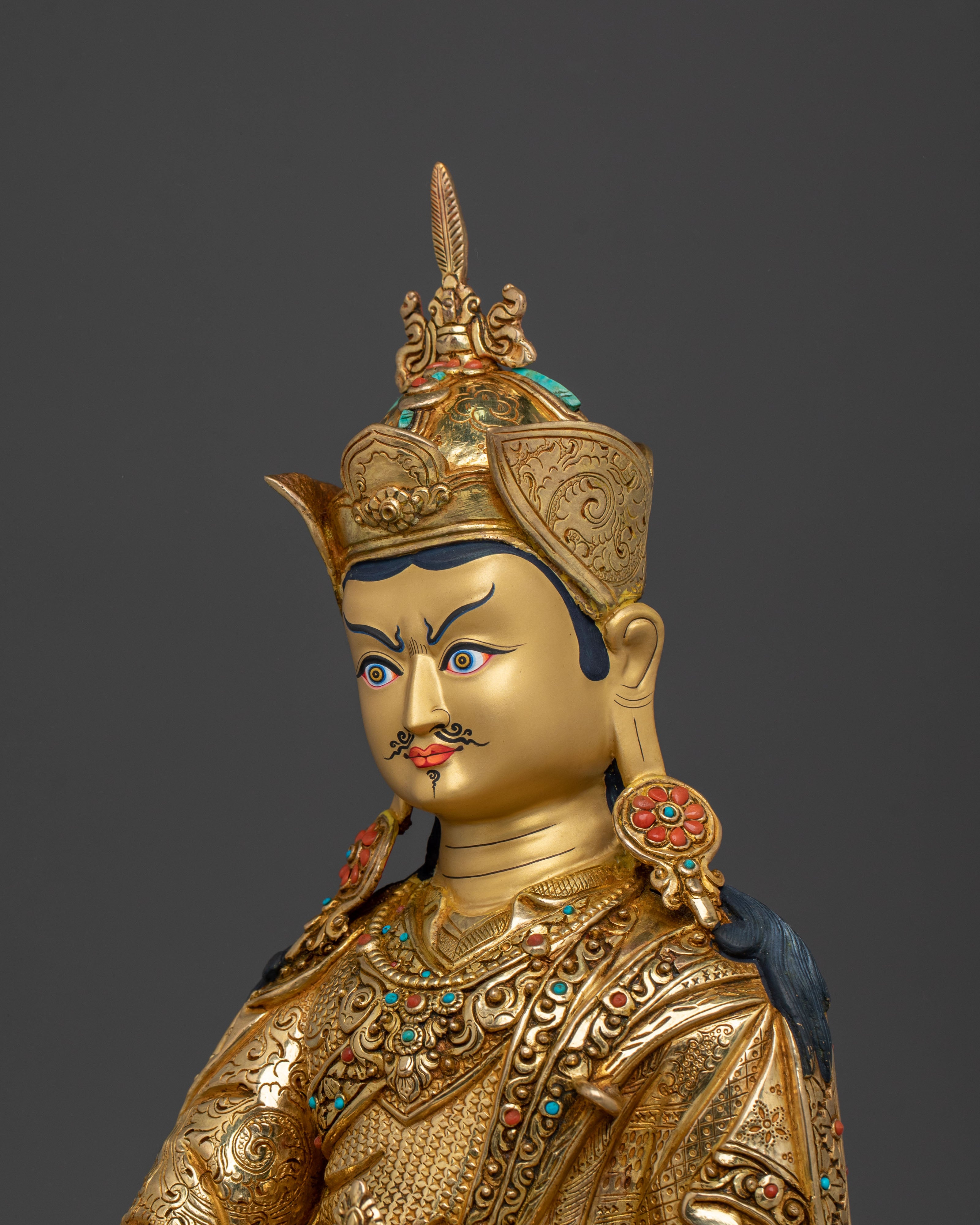 Traditional Handmade Tibetan Guru Rinpoche Statue