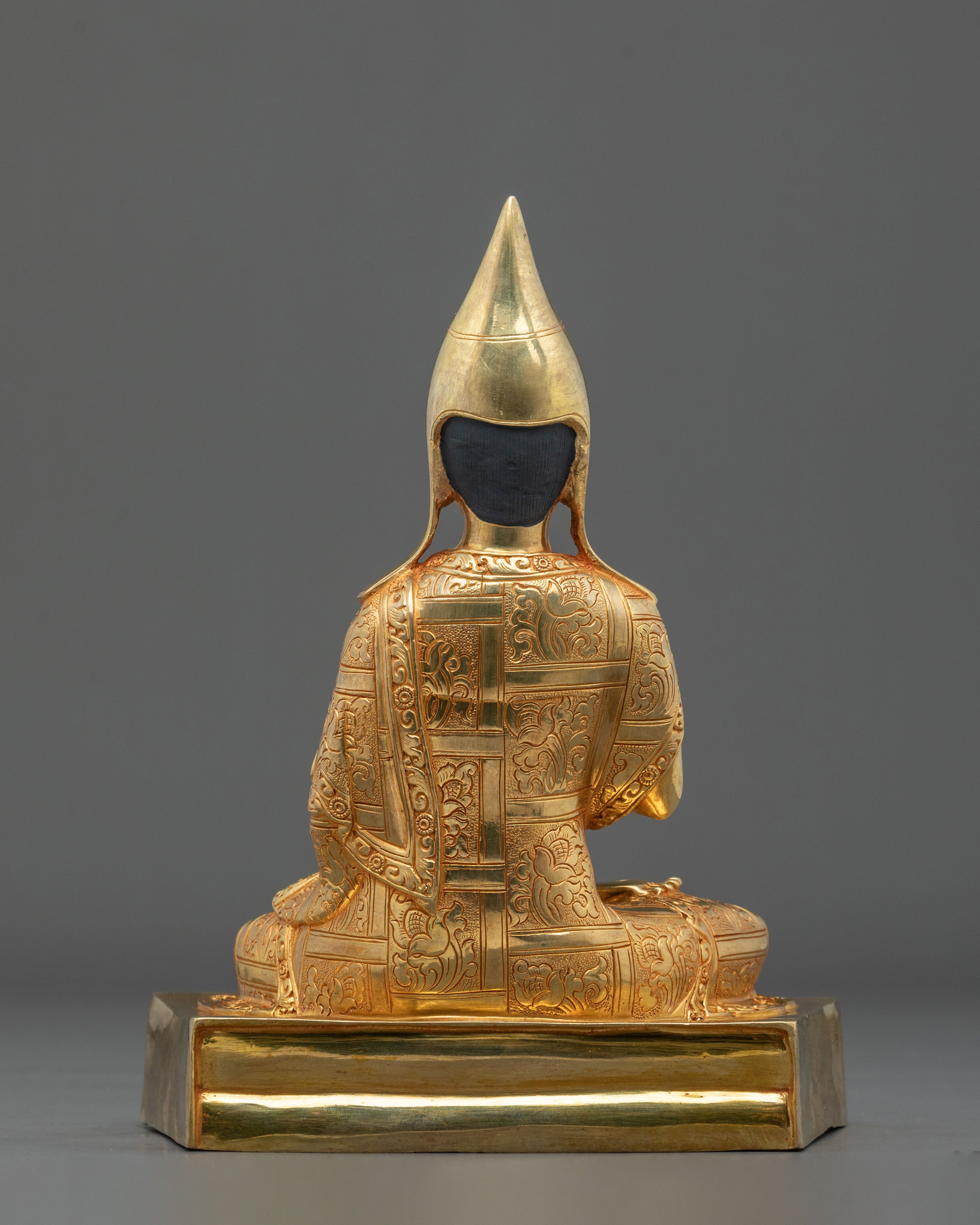 Santarakshita Statue | 24K Gold Gilded Figurine