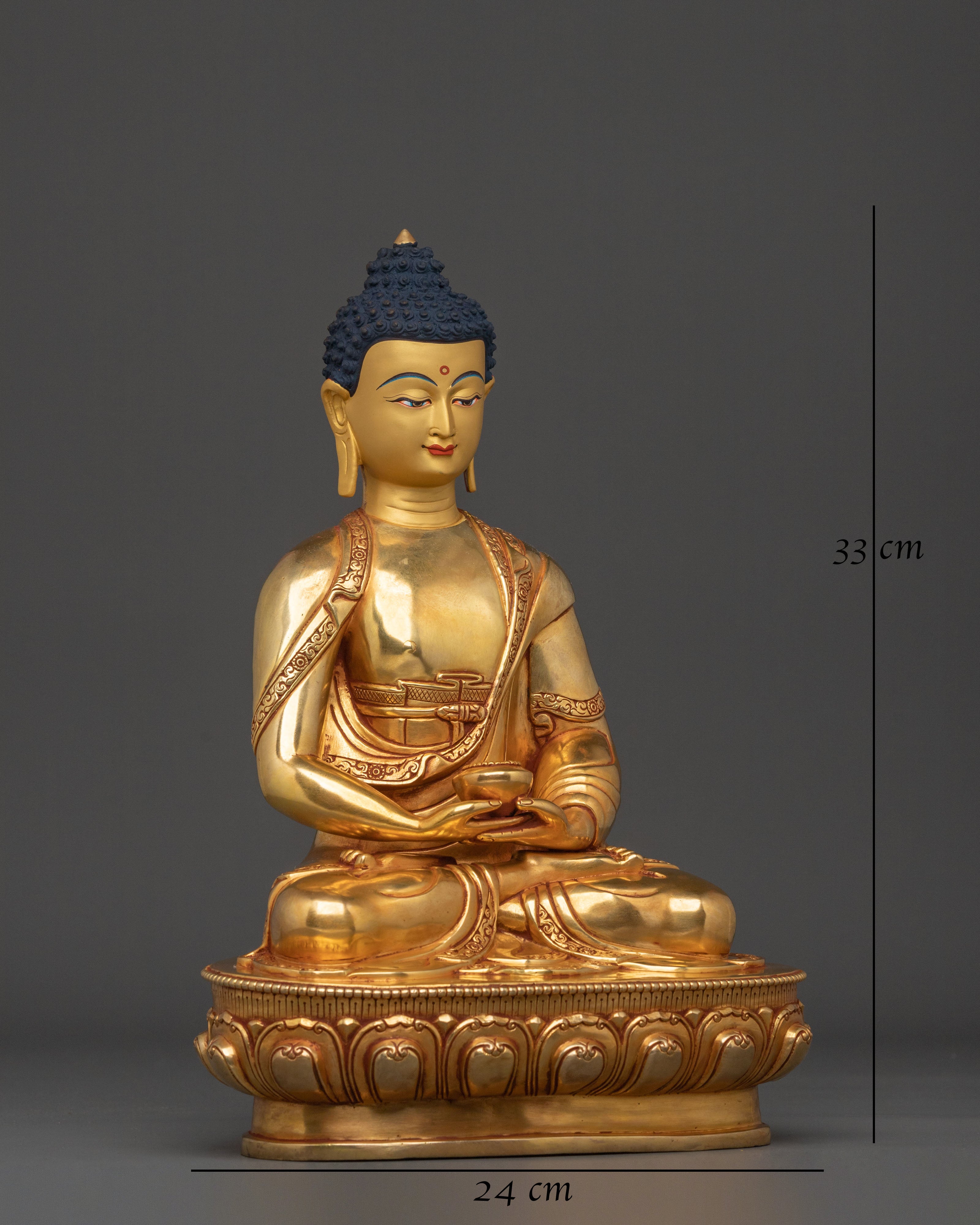 Hand Carved Amitabha Buddha Sacred Statue | Symbol of Infinite Light