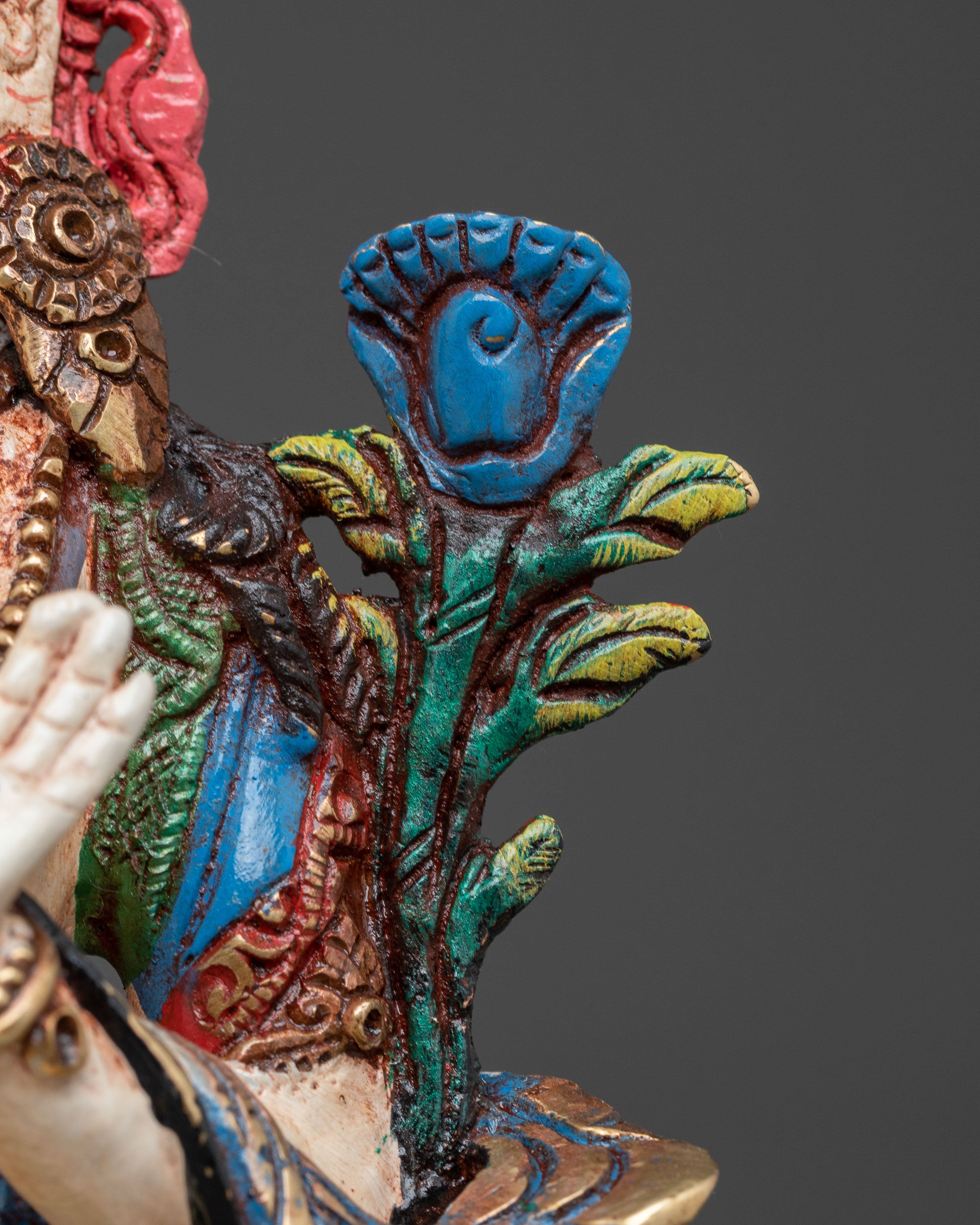 White Tara Sacred Sculpture: Seven-Eyed Goddess