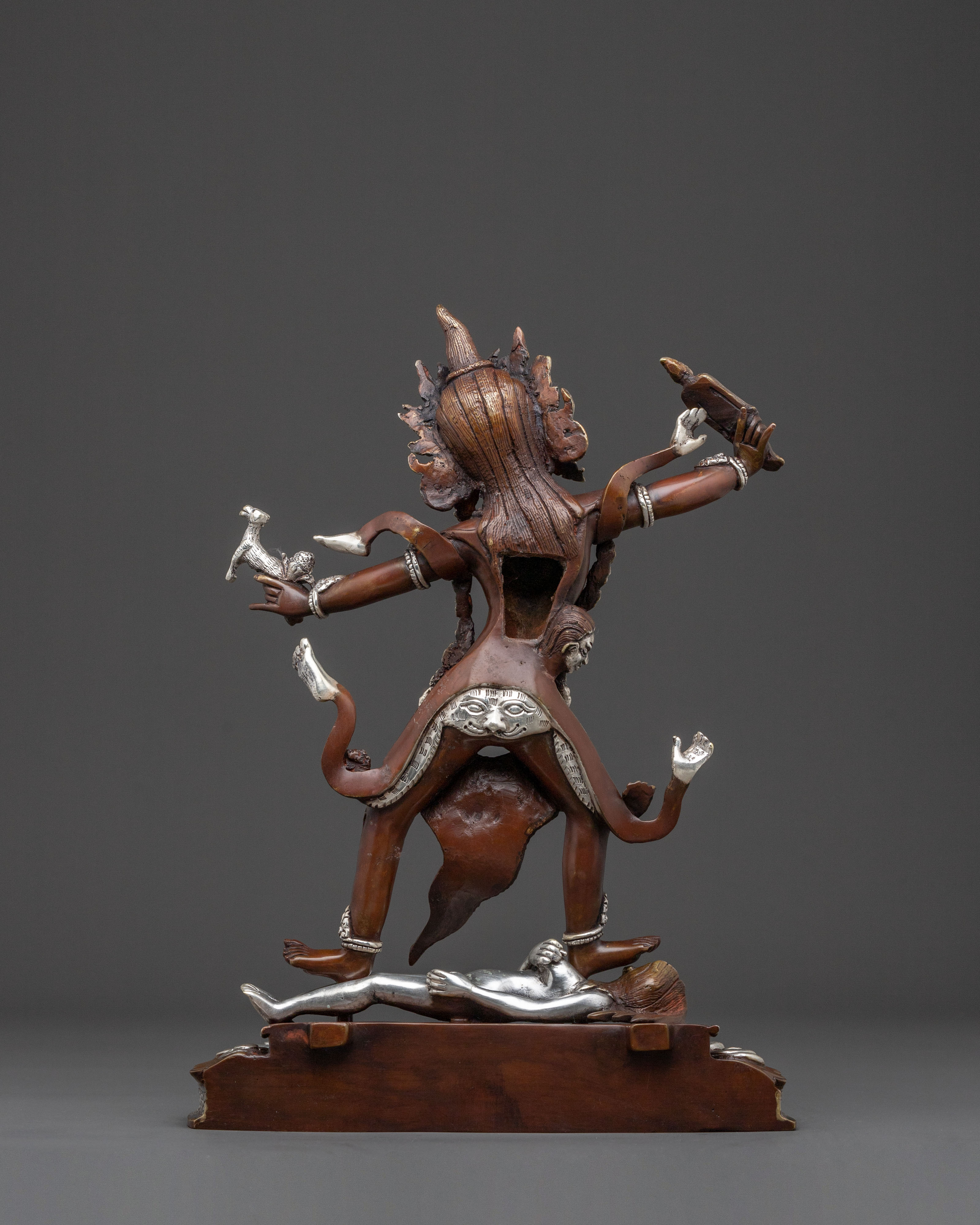 Ekajati Bodhisattva: Serene Oxidized Copper Sculpture