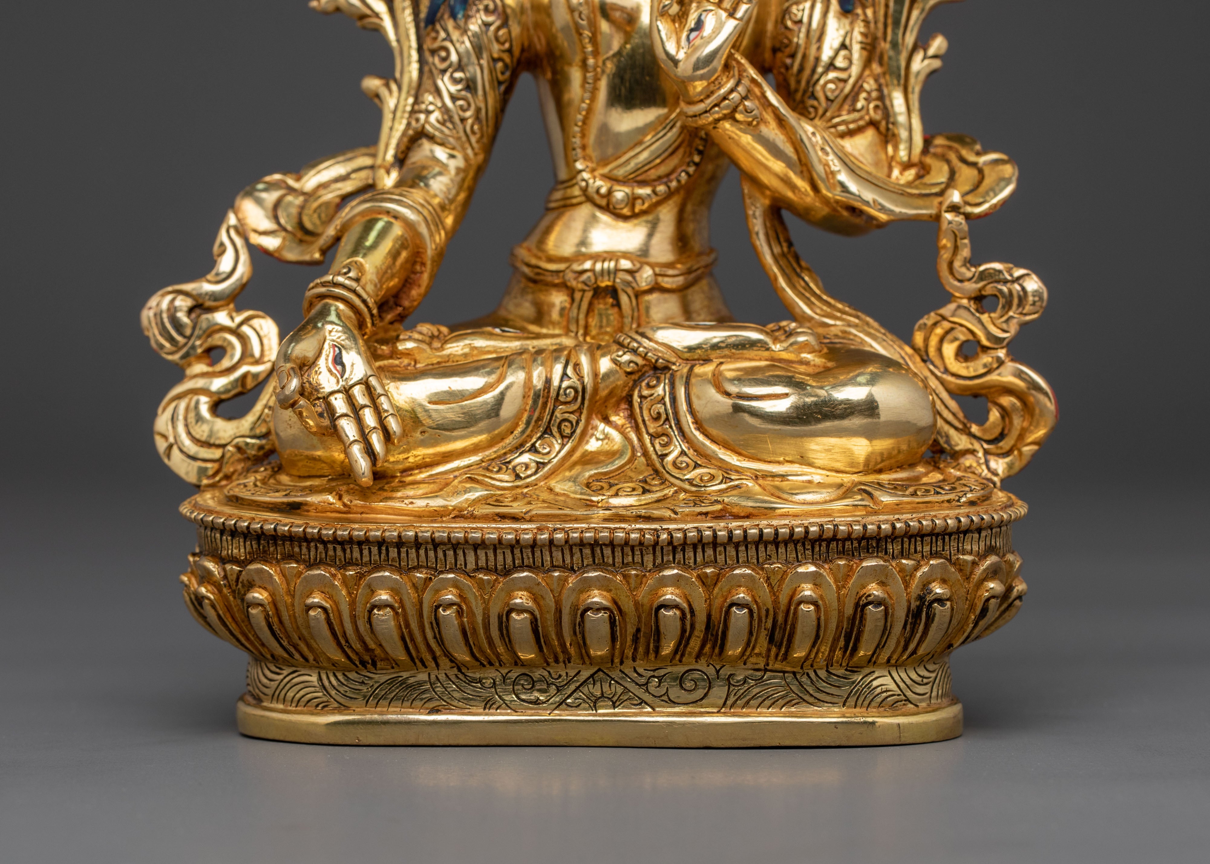 Handcrafted White Tara Sacred Sculpture | Compassion Deity of Long Life