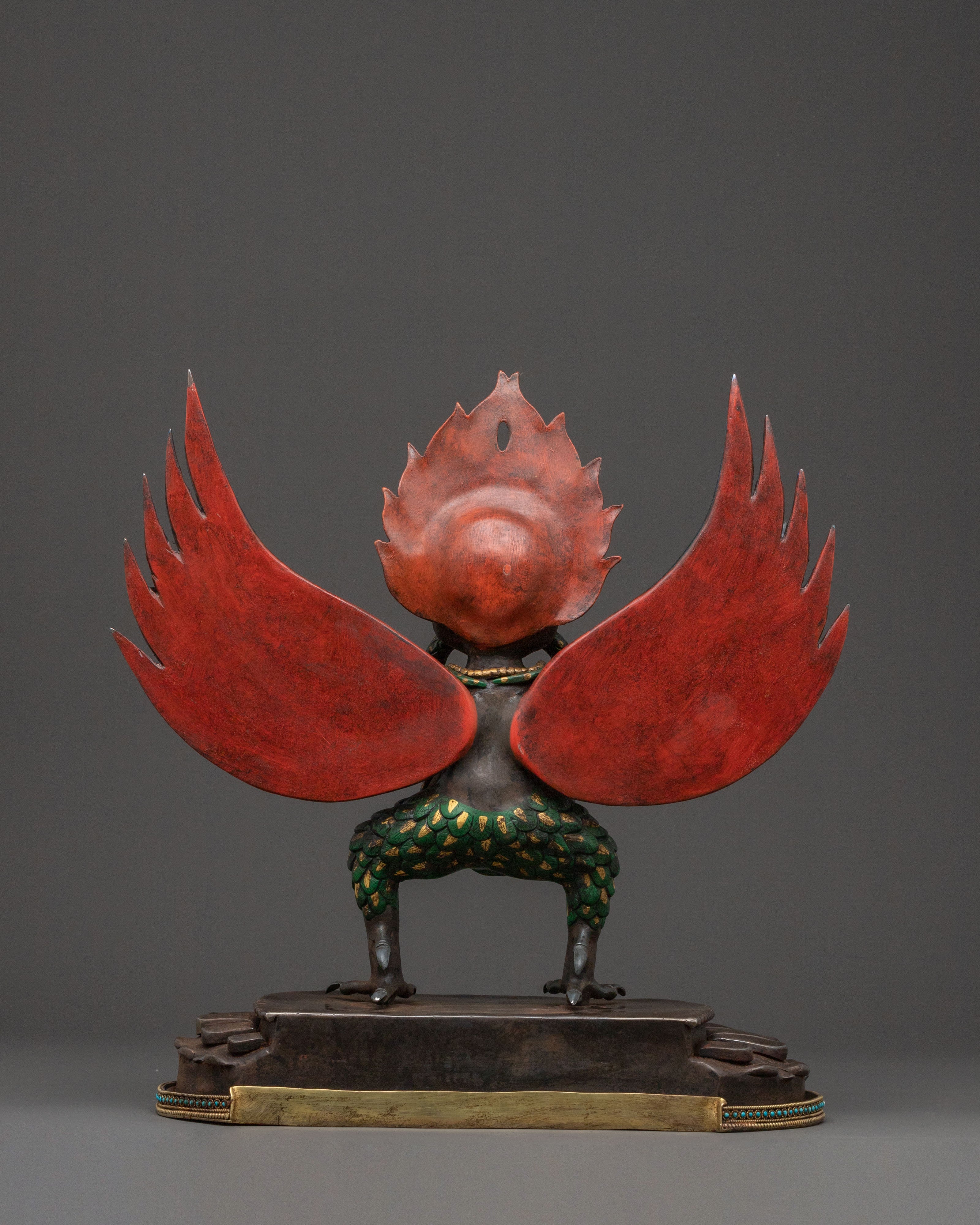 Garuda Fierce Protector Statue – Oxidized Copper Art