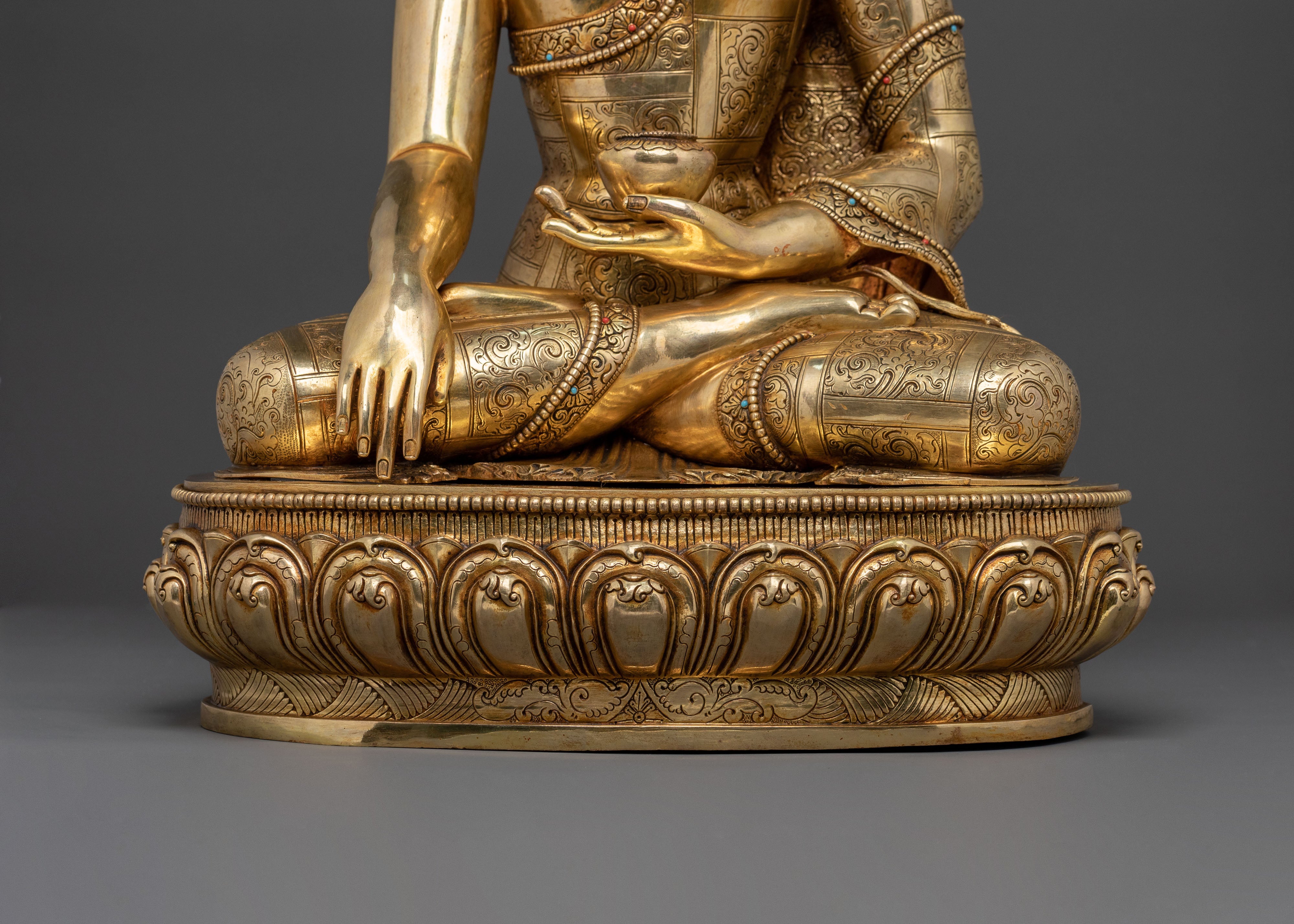 Shakyamuni Buddha with Disciples Handcrafted Statue Set