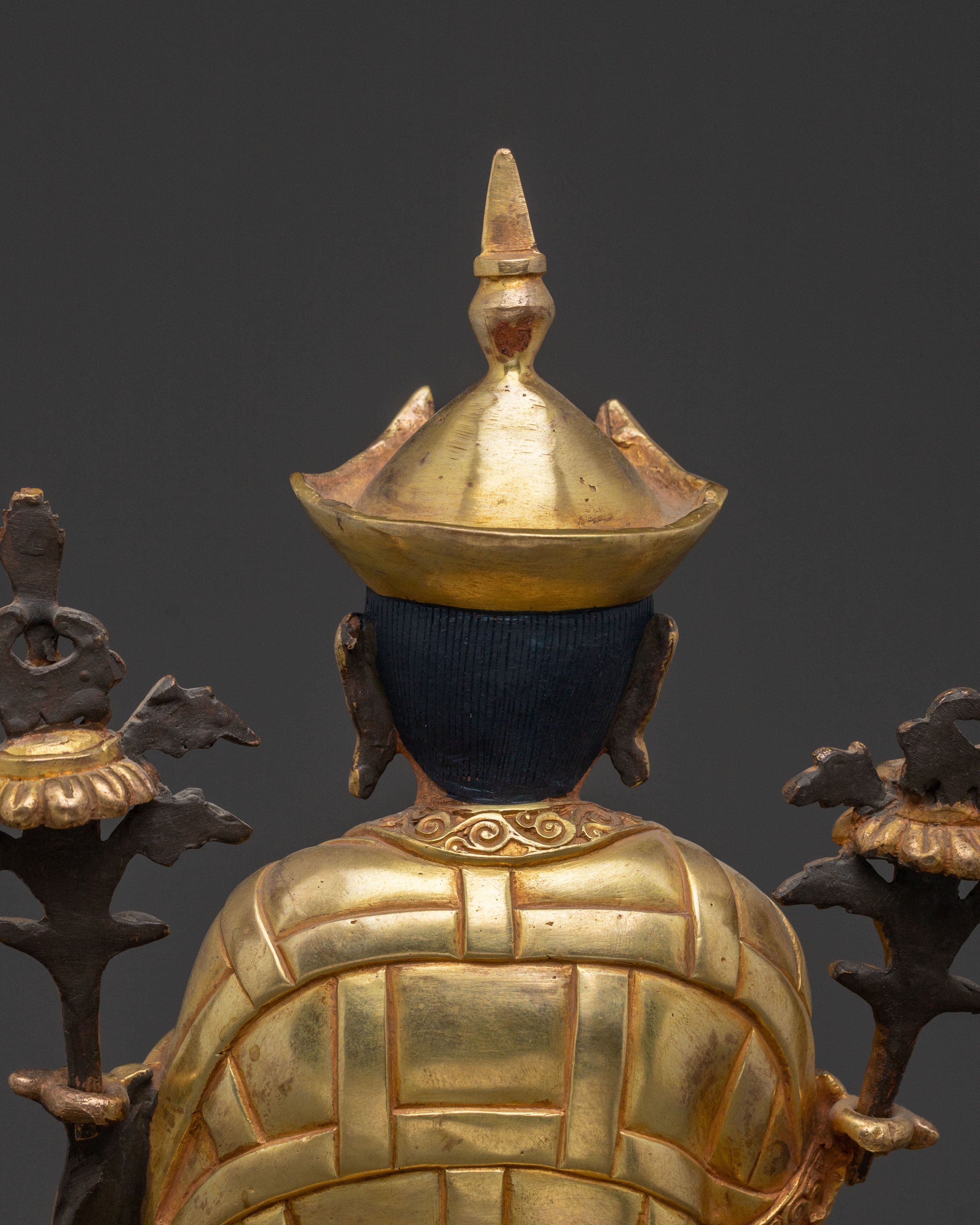 Handcrafted 16th Karmapa Statue: 24k Gold Gilded Serenity