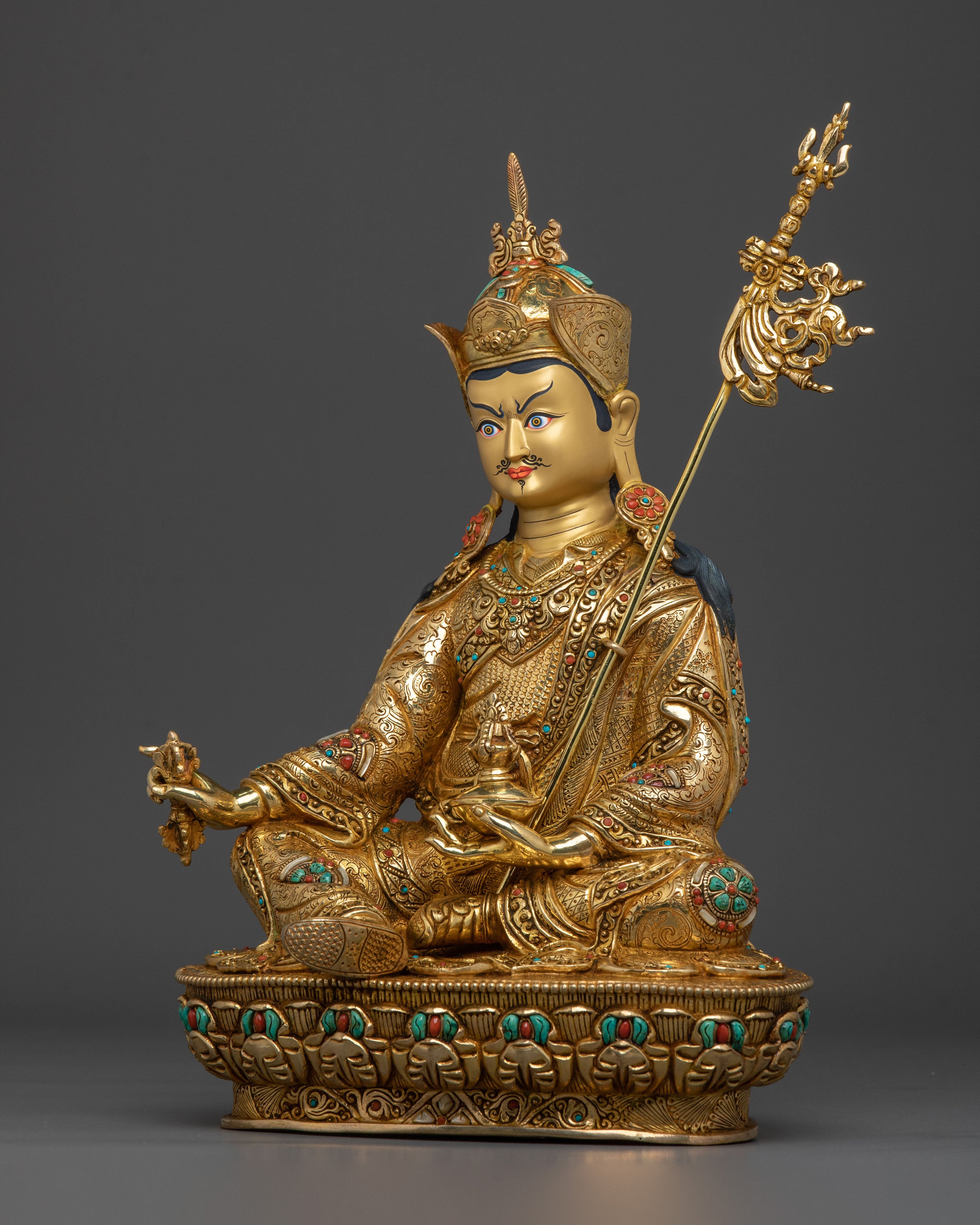 Traditional Handmade Tibetan Guru Rinpoche Statue