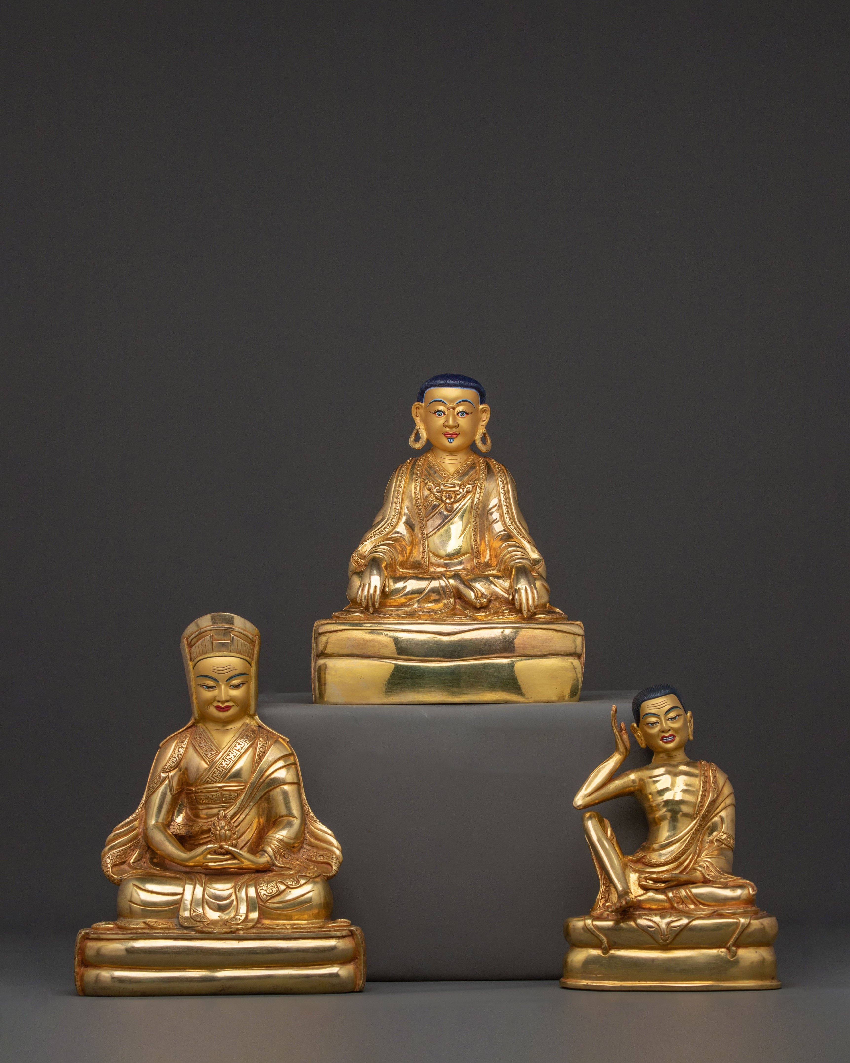 Buddhist Master Statue Set | Tibetan Sacred Figurines