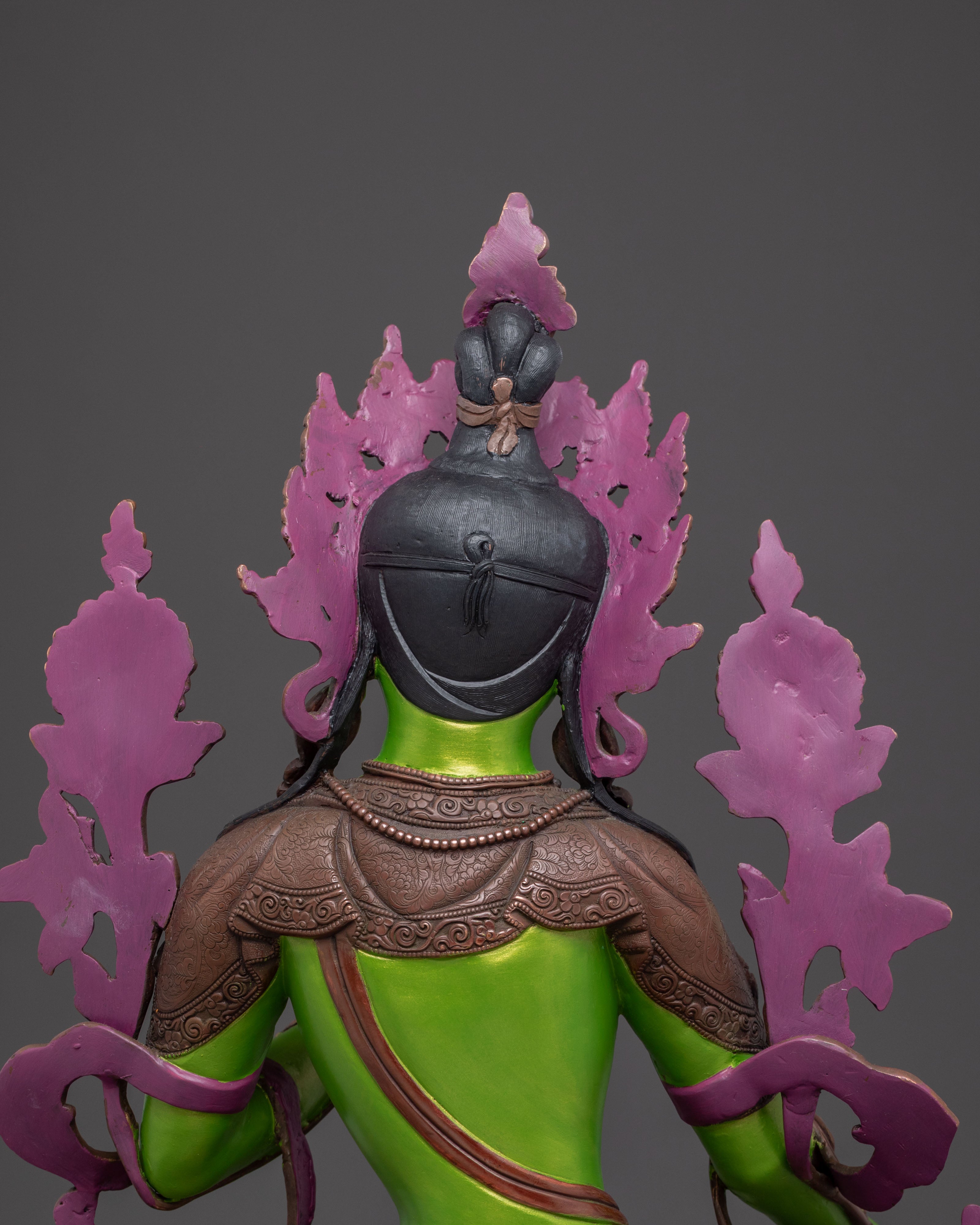 Tibetan Green Tara Compassion Statue – Oxidized Copper Art