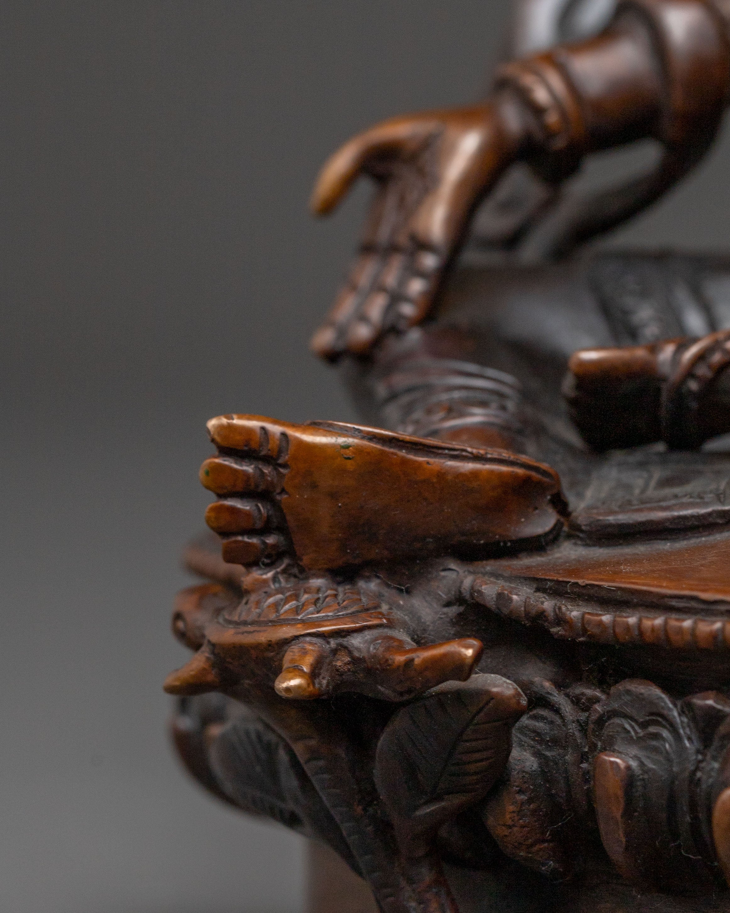 Goddess Laxmi Spiritual Statue – Oxidized Copper Masterpiece