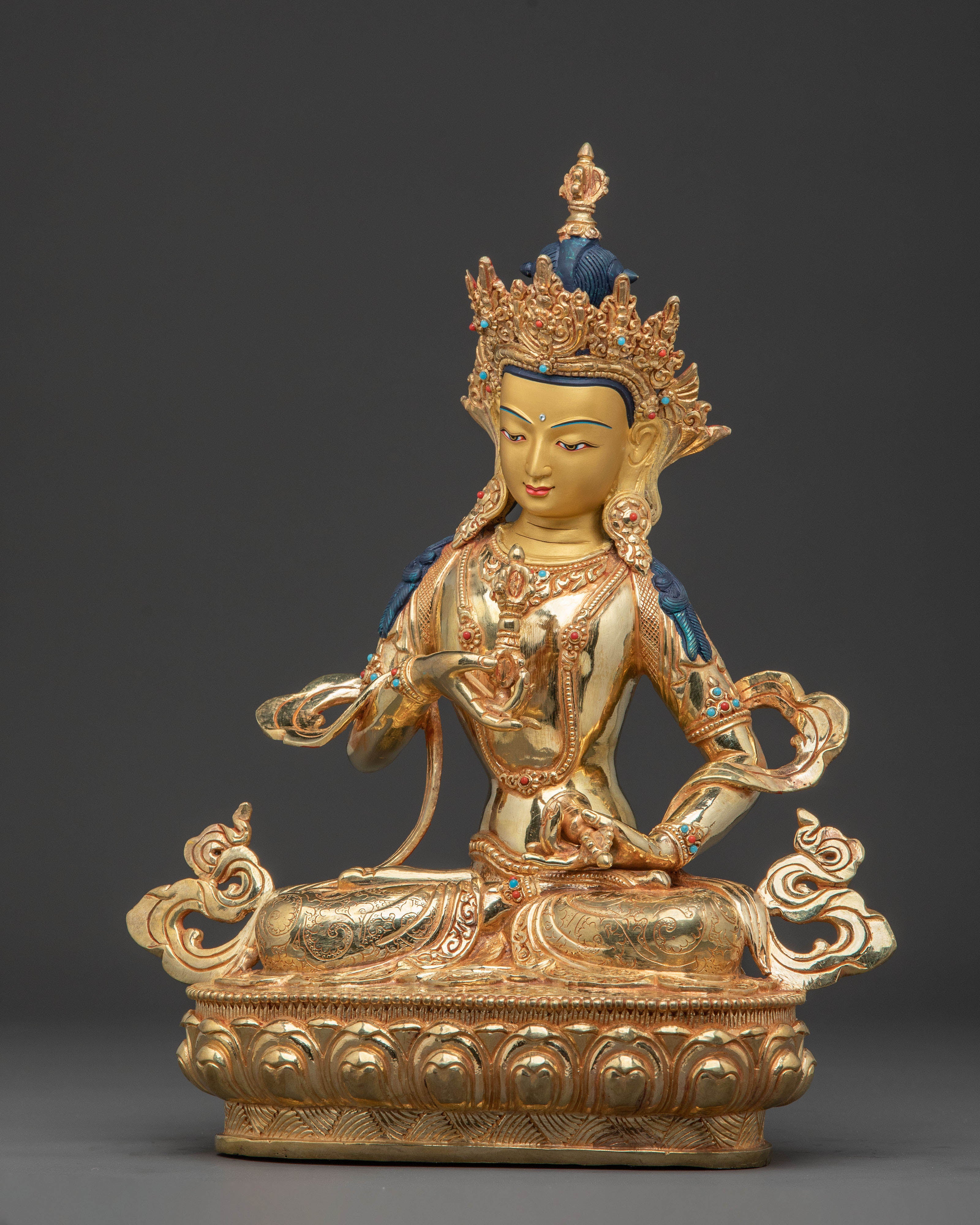 Vajrasattva Buddha | 24k Gold Gilded Figure