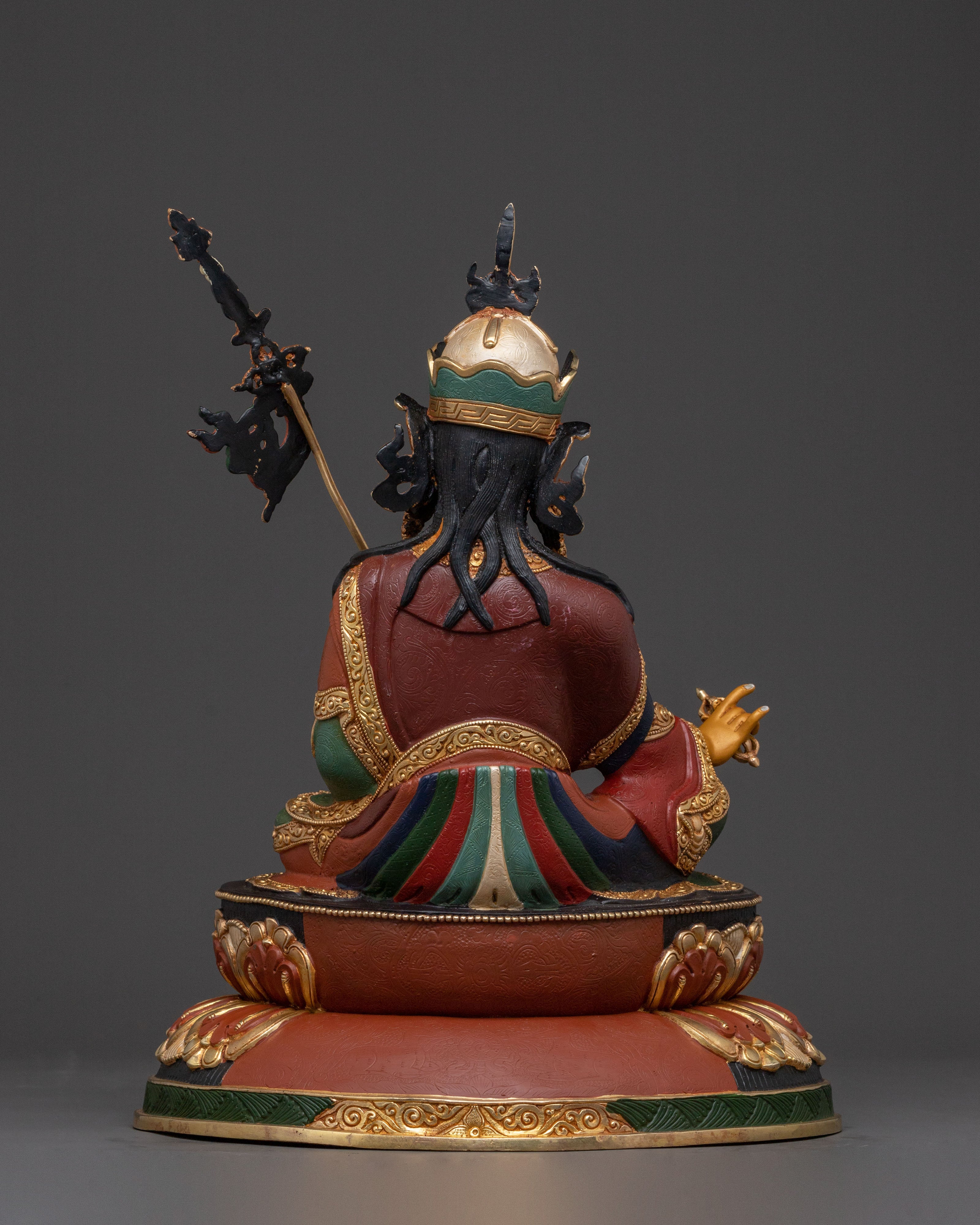 Guru Rinpoche Divine Statue – Gilded Copper Art